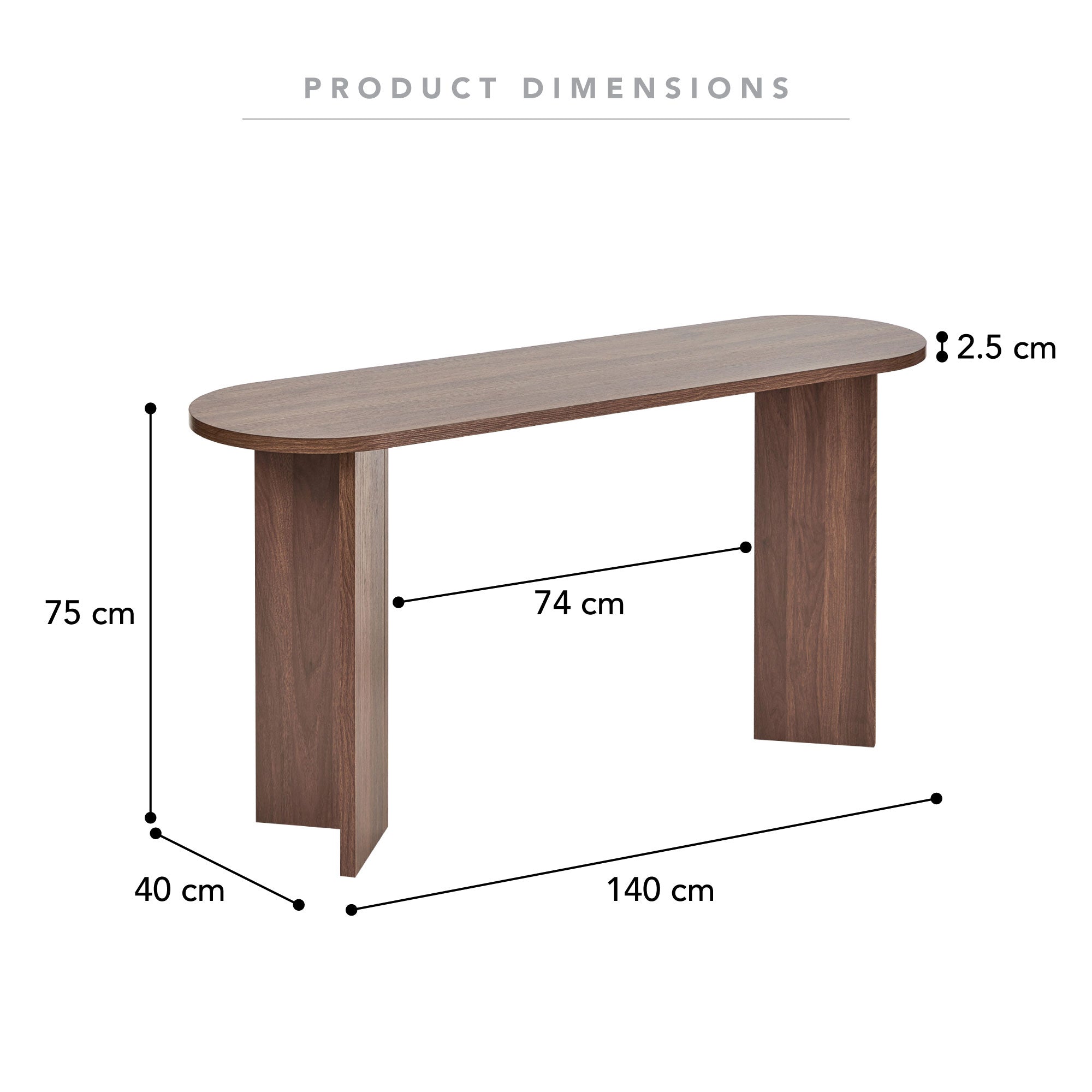 Norquay 140cm Console Table Walnut