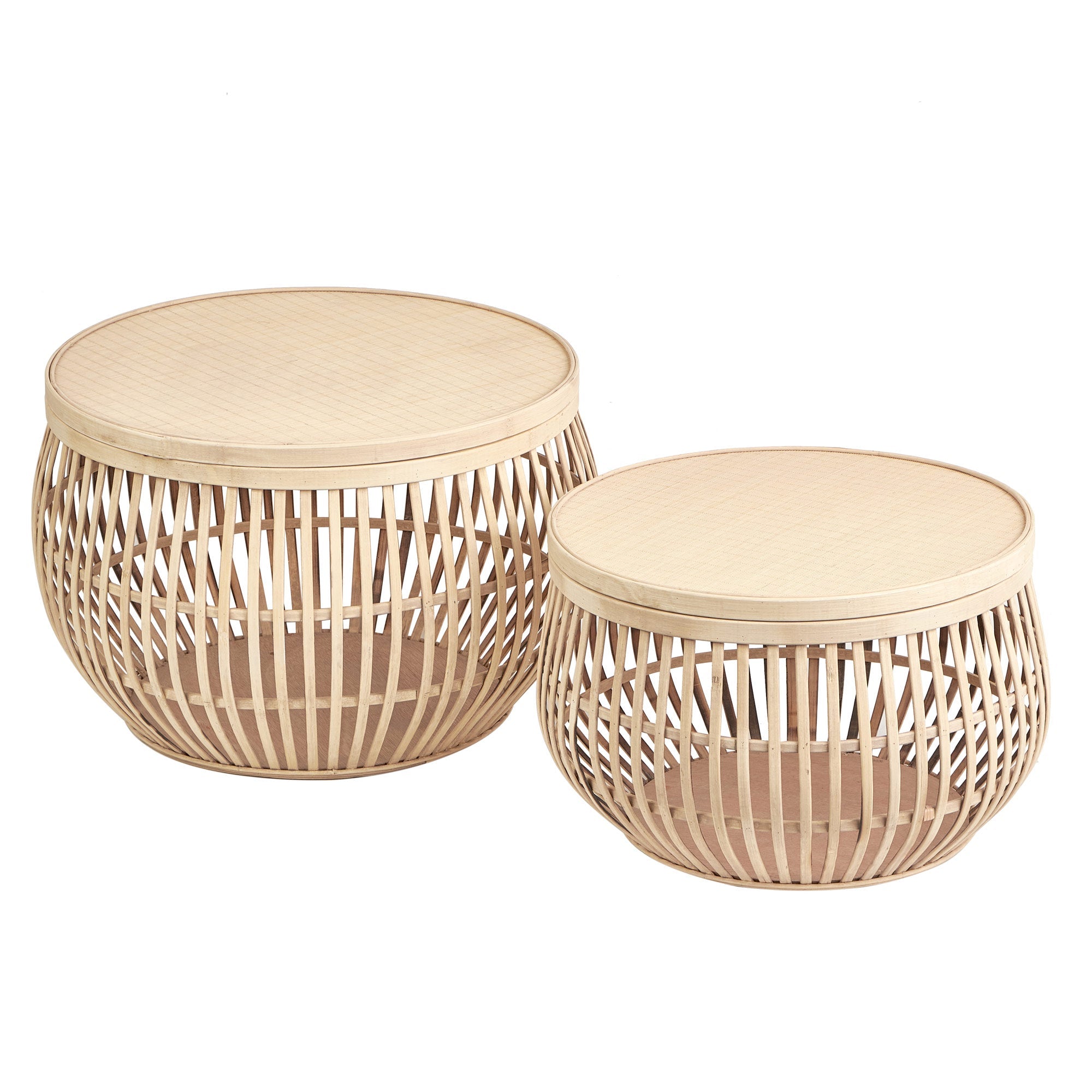 Sara Set Of 2 Bamboo Coffee Tables