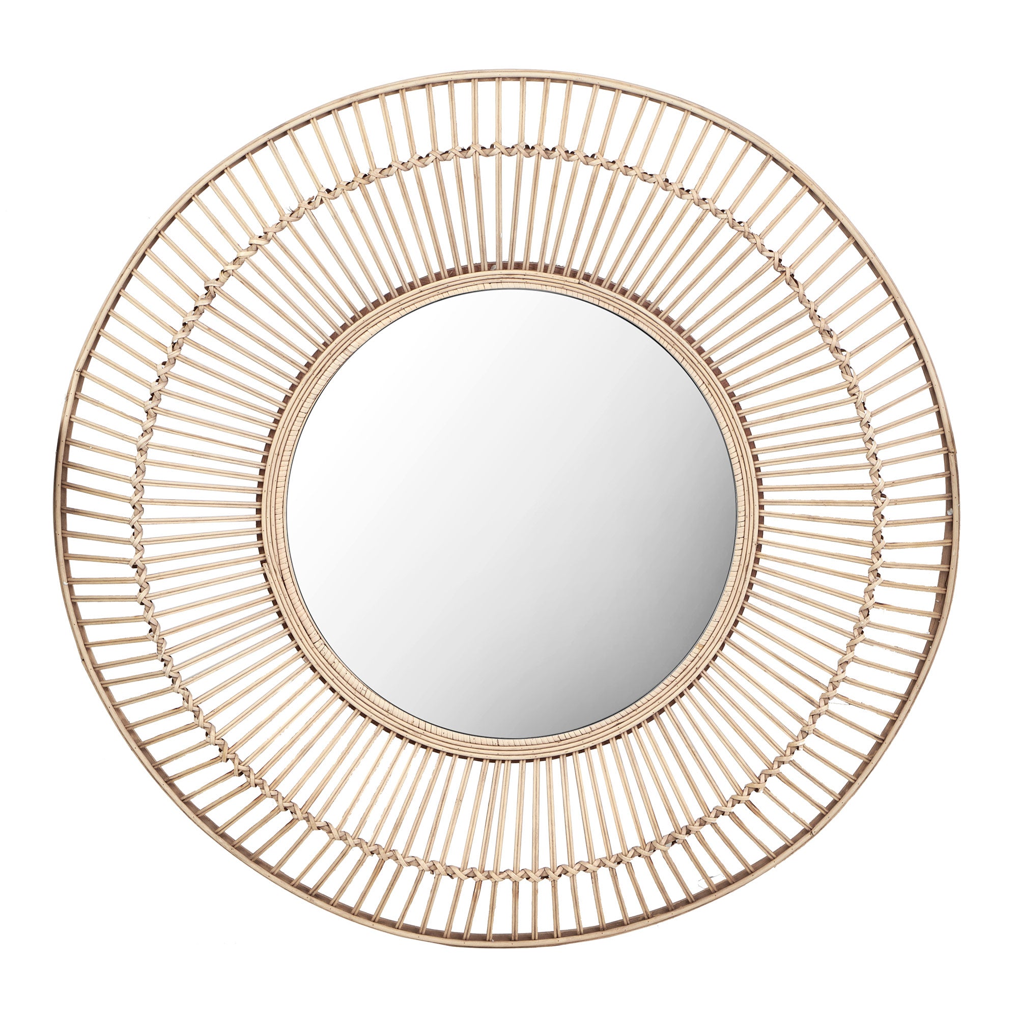 Cebu 80Cm Round Rattan Mirror Mirrors