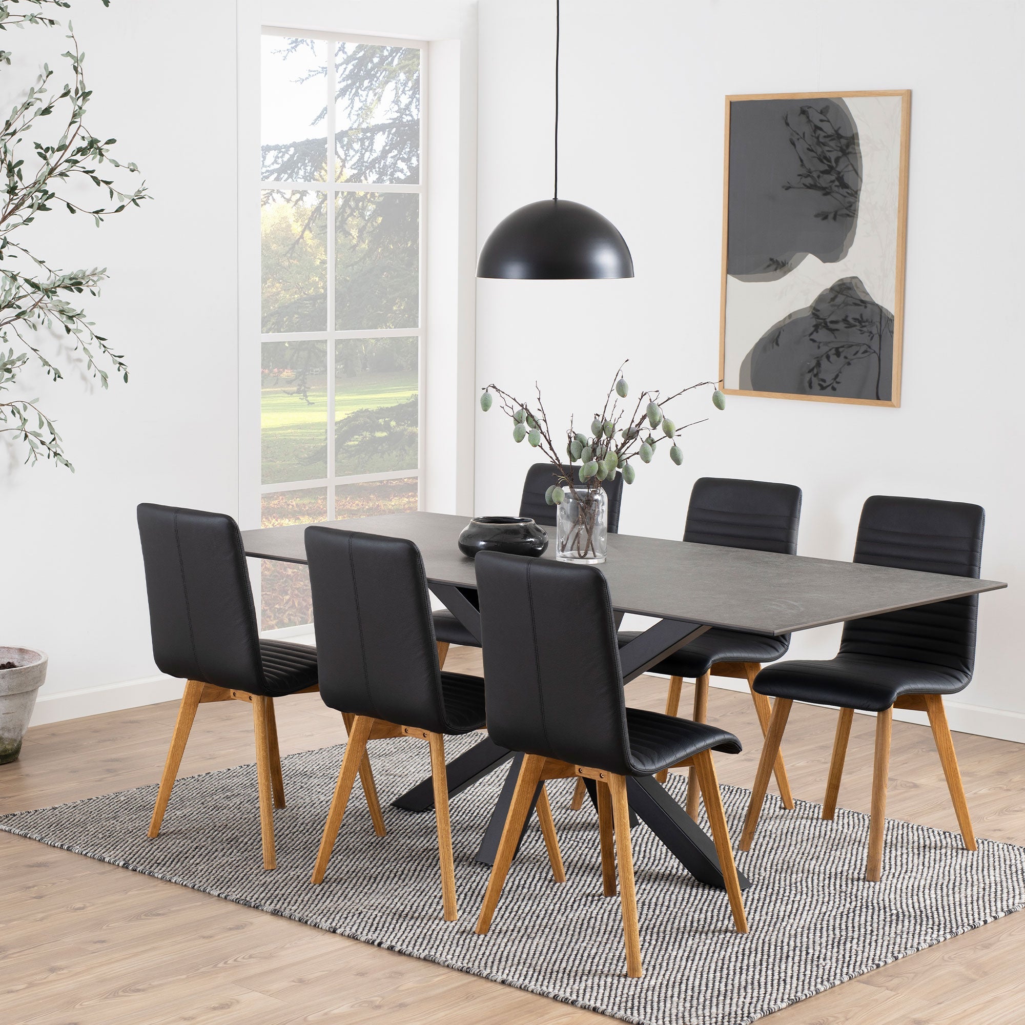 Grace 200Cm Porcelain Dining Table Stone Black Tables