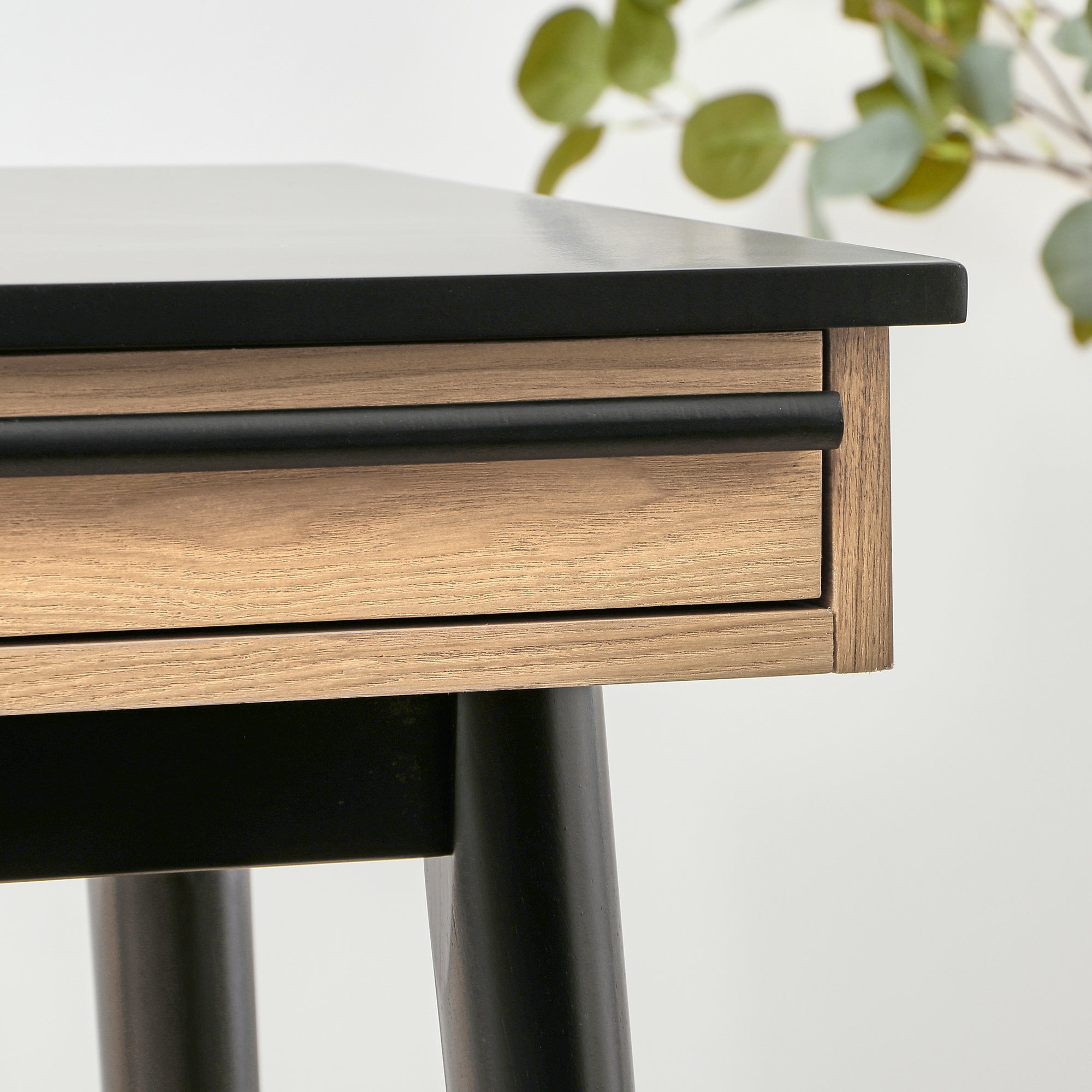 Two Tone 85Cm Desk Black Console Tables