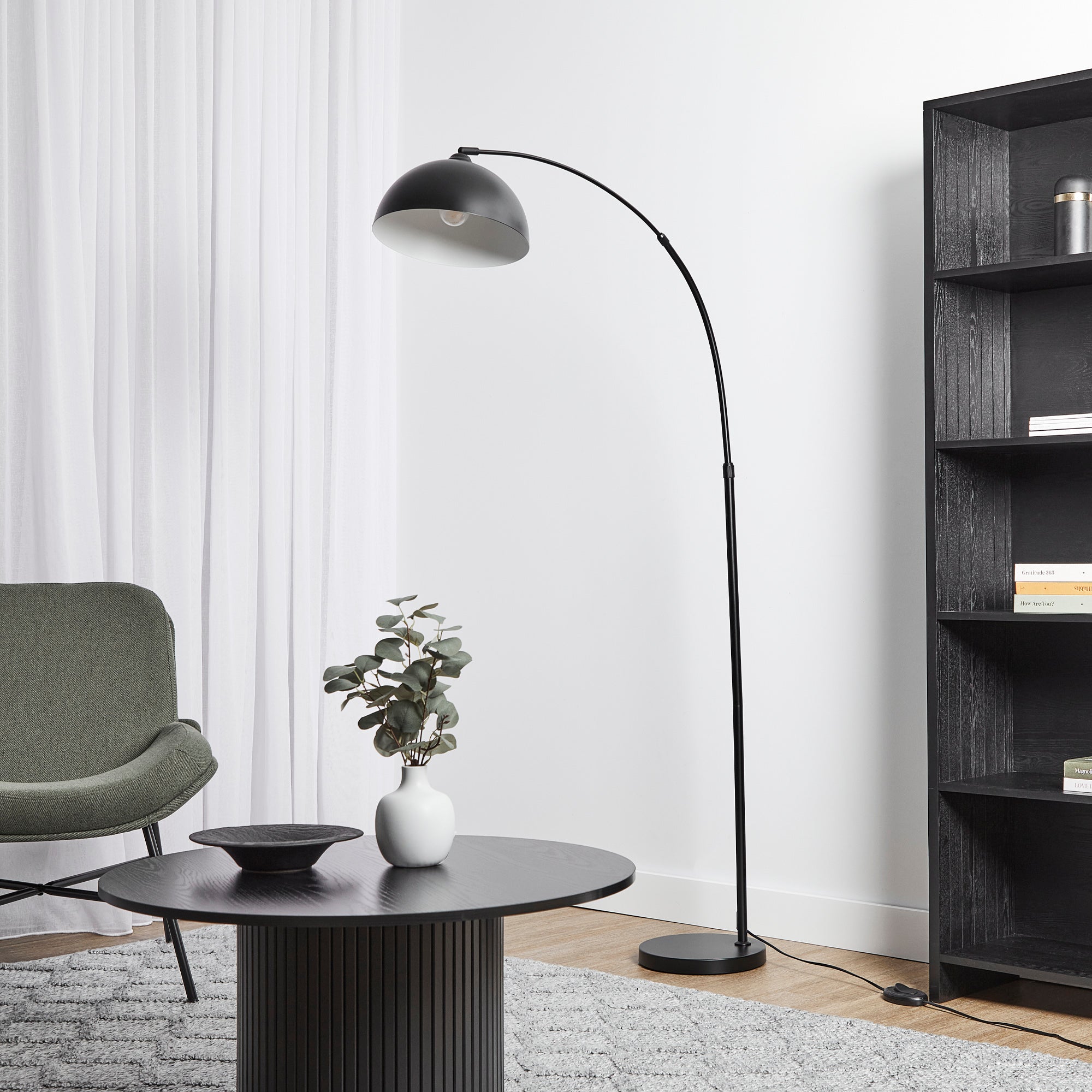 Tokyo 175cm Arch Floor Lamp Black