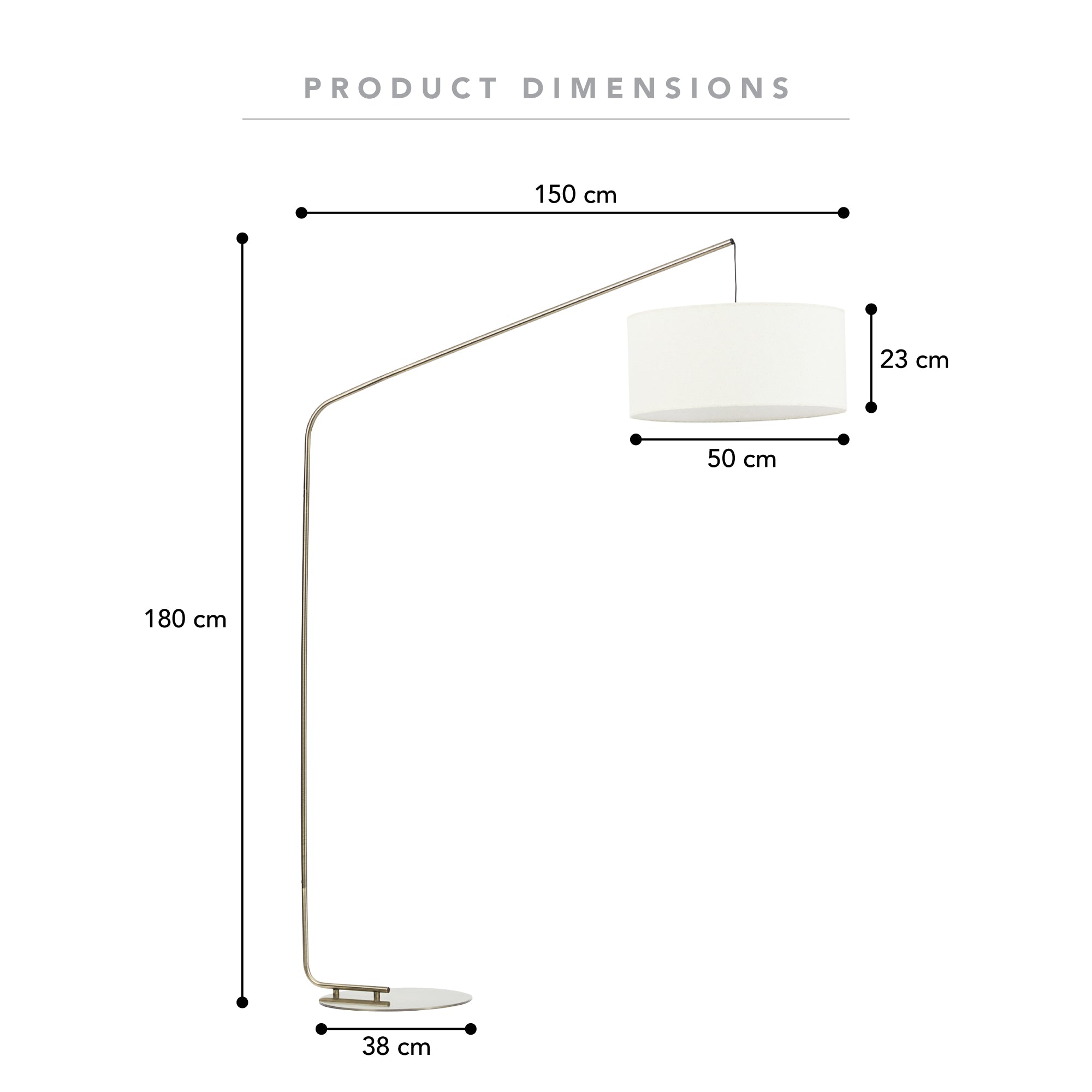 Brooklyn 180cm Floor Lamp Gold