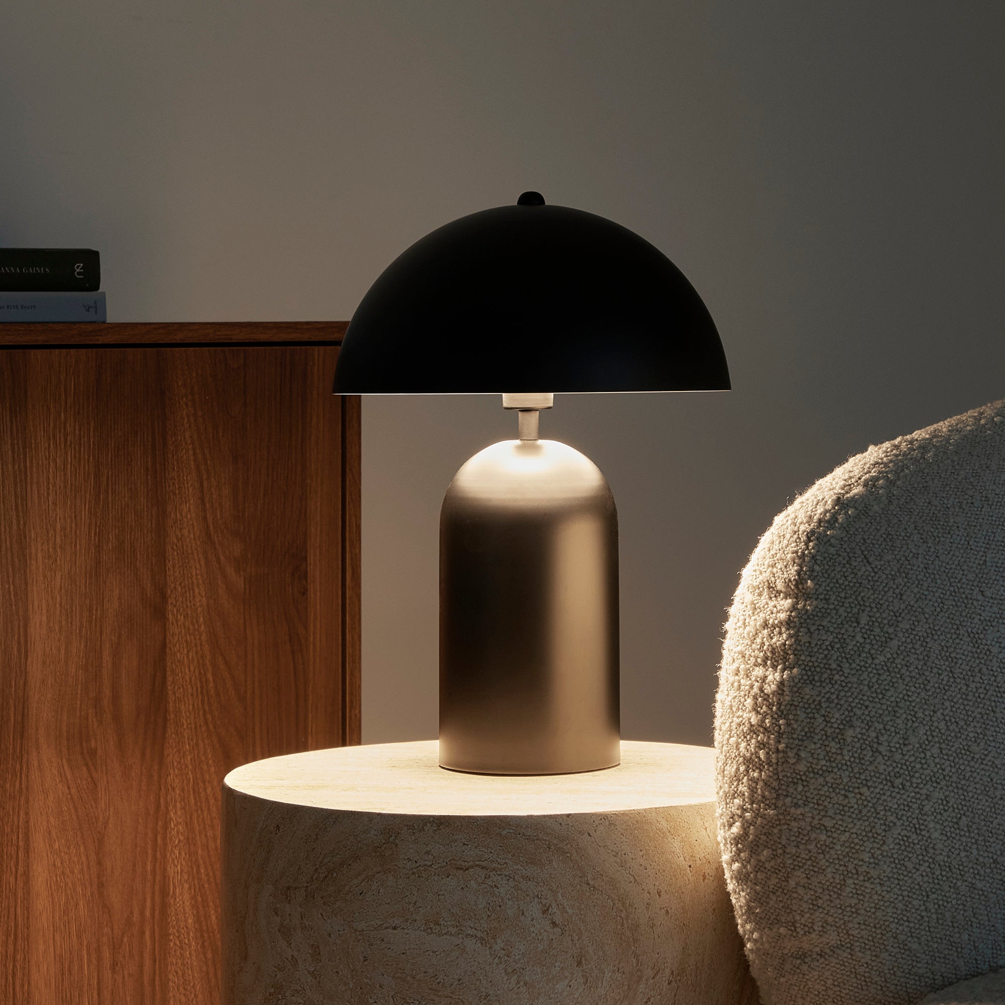 Mushroom 36cm Table Lamp Black