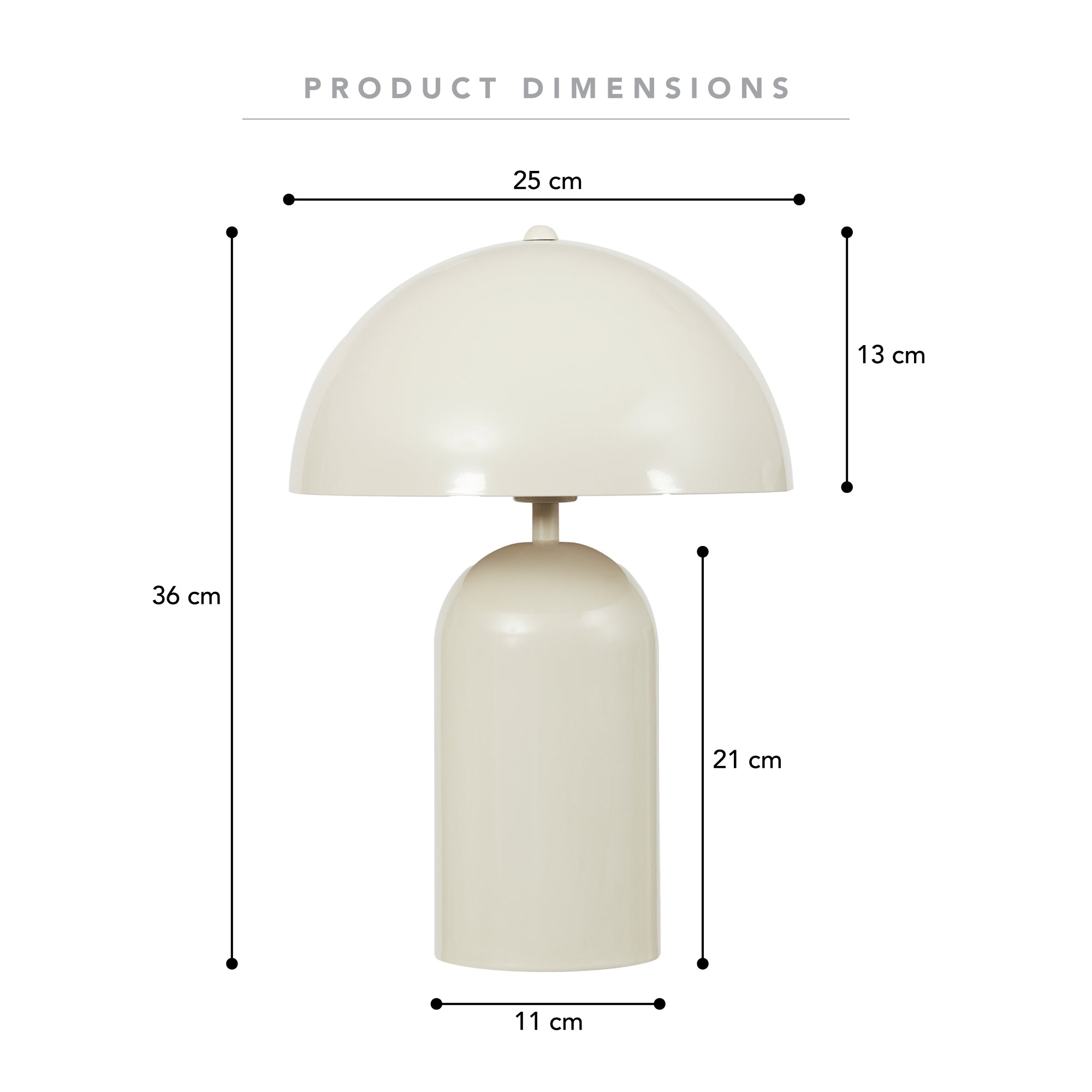 Mushroom 36cm Table Lamp Cloud