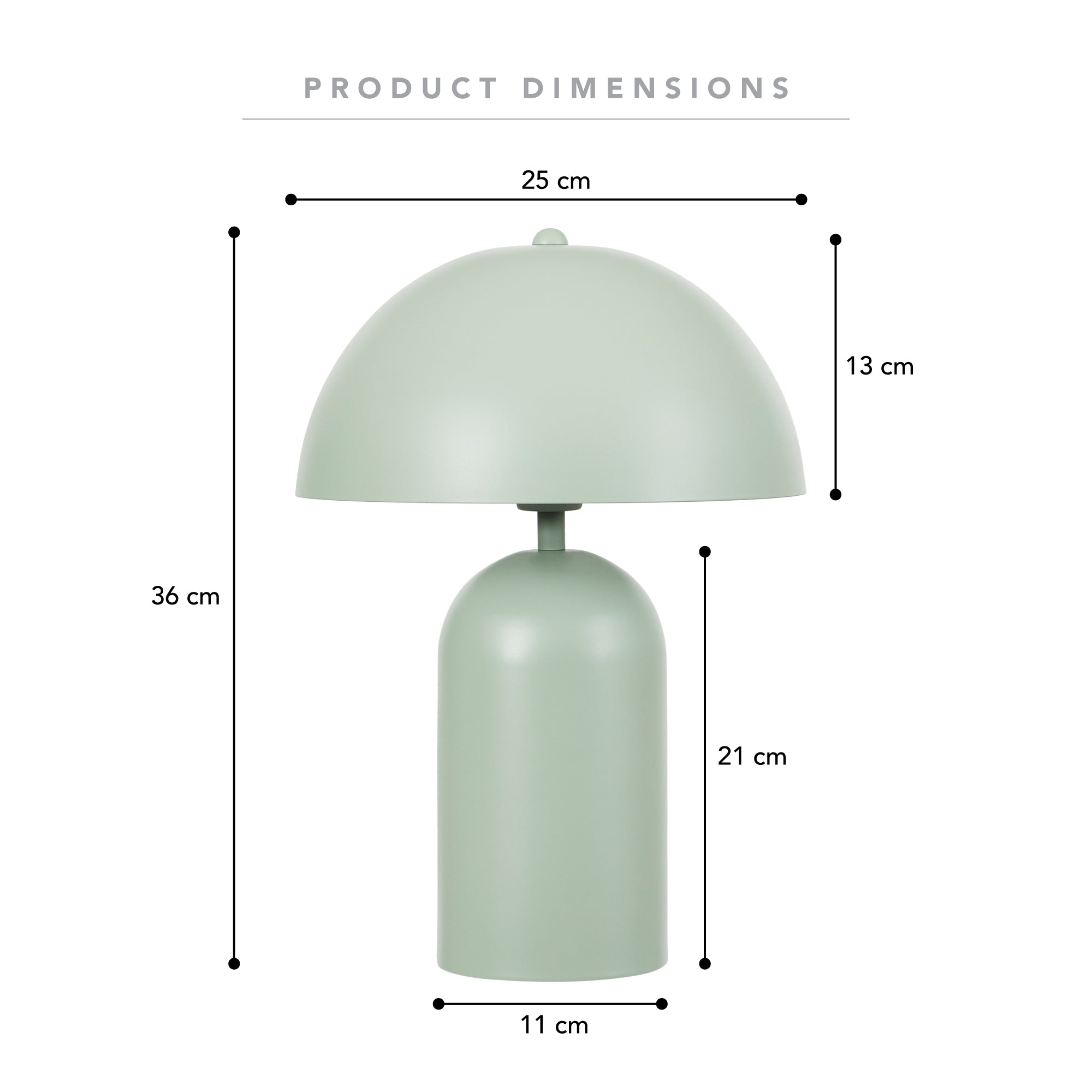 Mushroom 36cm Table Lamp Sage