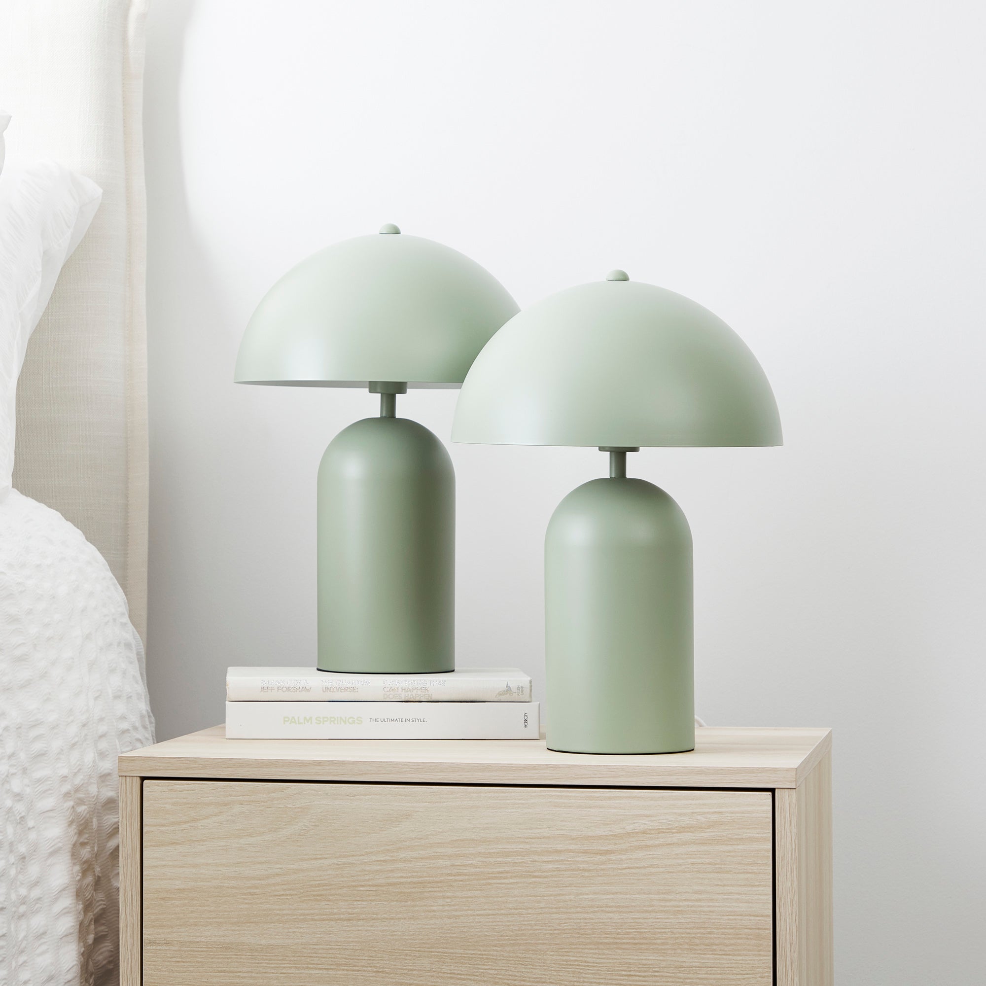 Mushroom 36cm Table Lamp Sage (Set of 2)