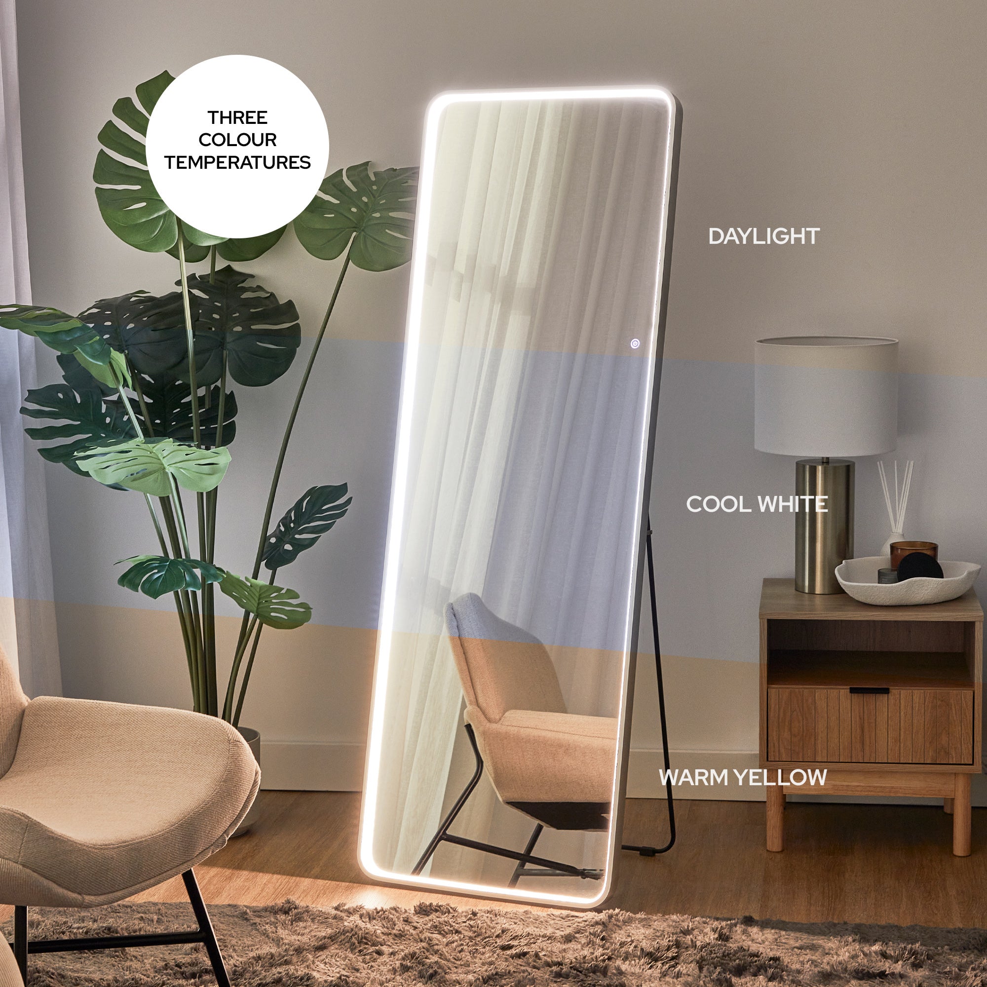 Front Illuminated 160cm LED Standing Mirror