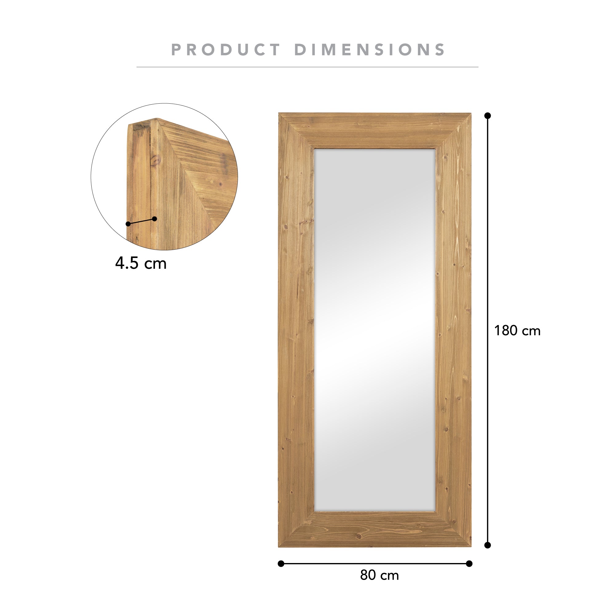 Willow 180cm Framed Mirror