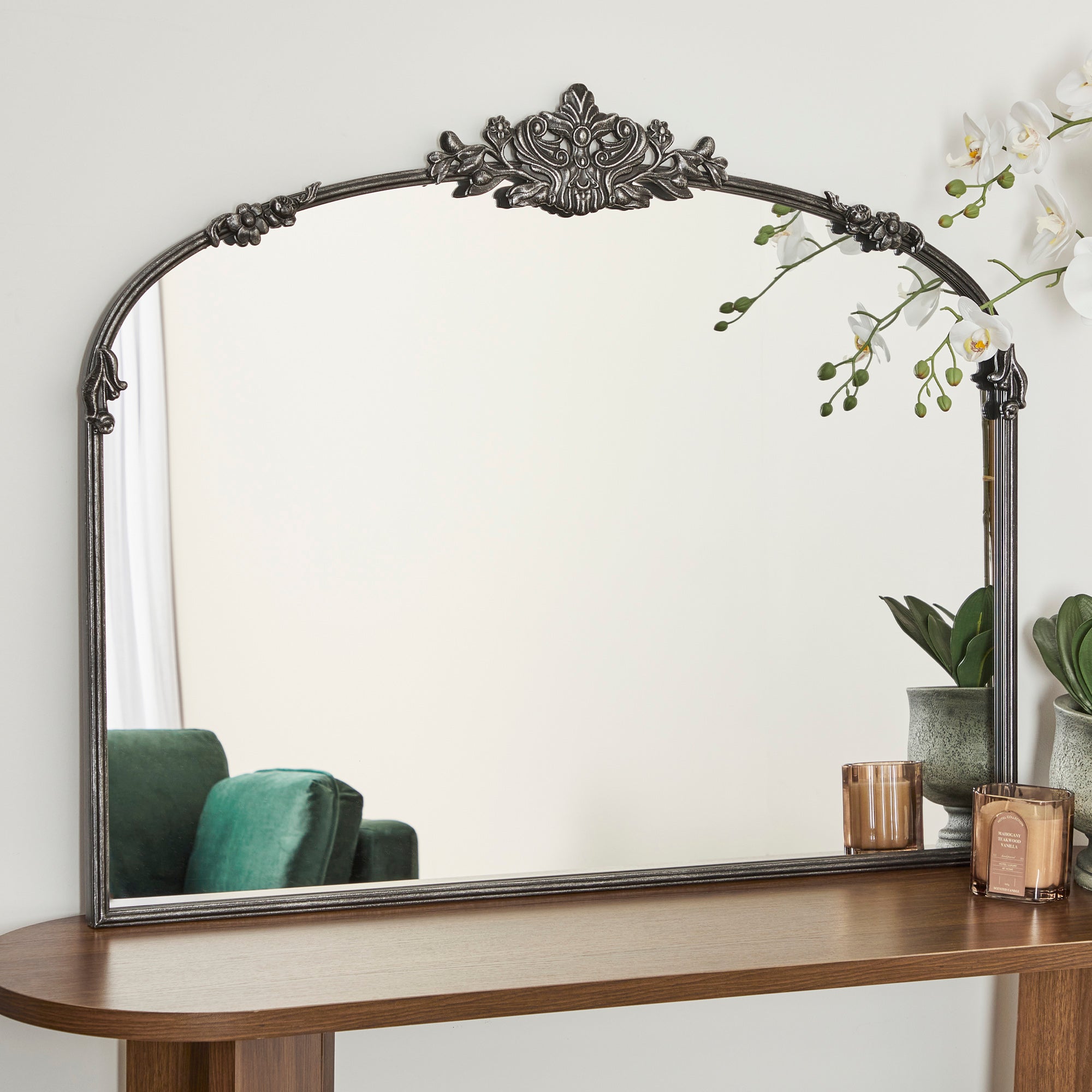 Florence 100cm Baroque Mirror Black