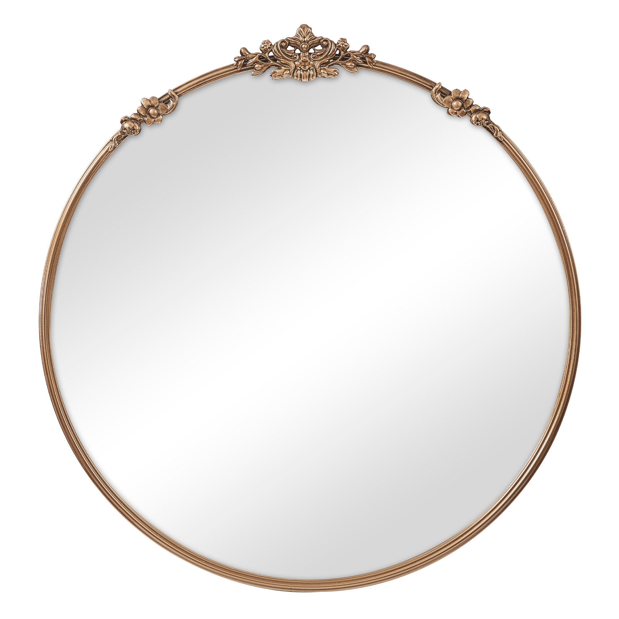 Florence 80cm Baroque Round Mirror Gold