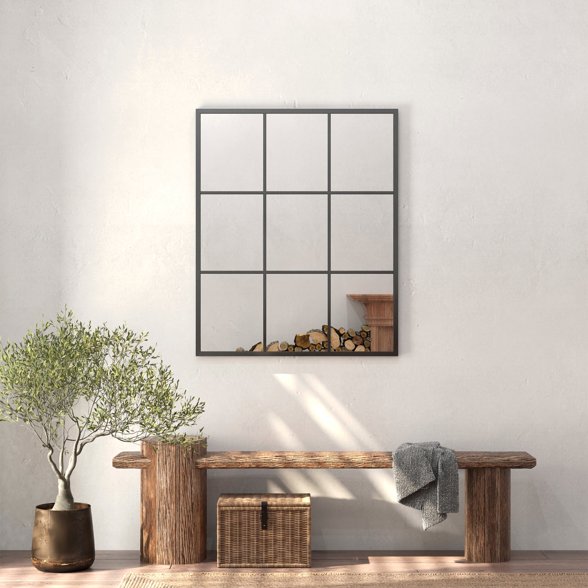 Sophia 110cm Rectangle Mirror Black