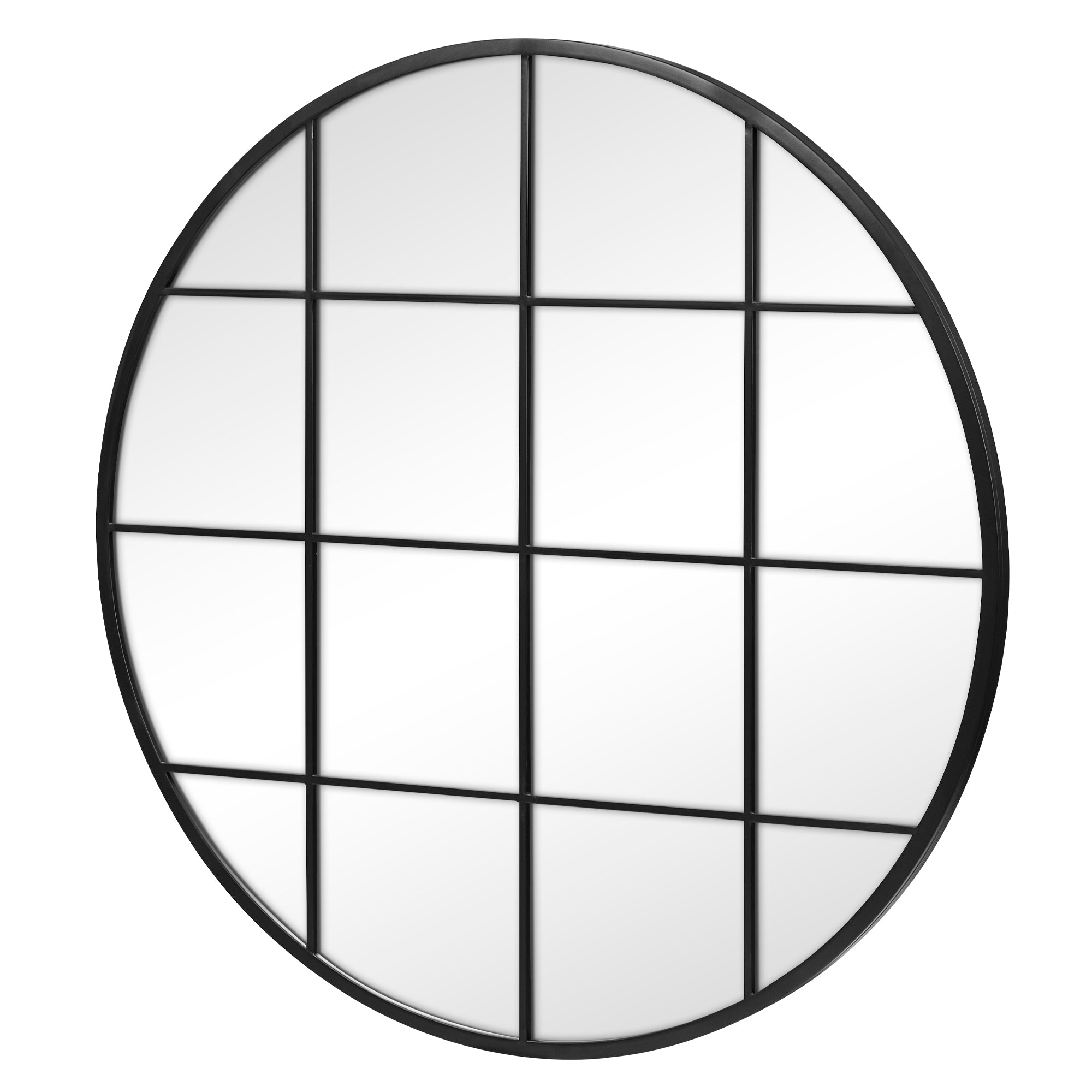 Sophia 112cm Round Mirror Black