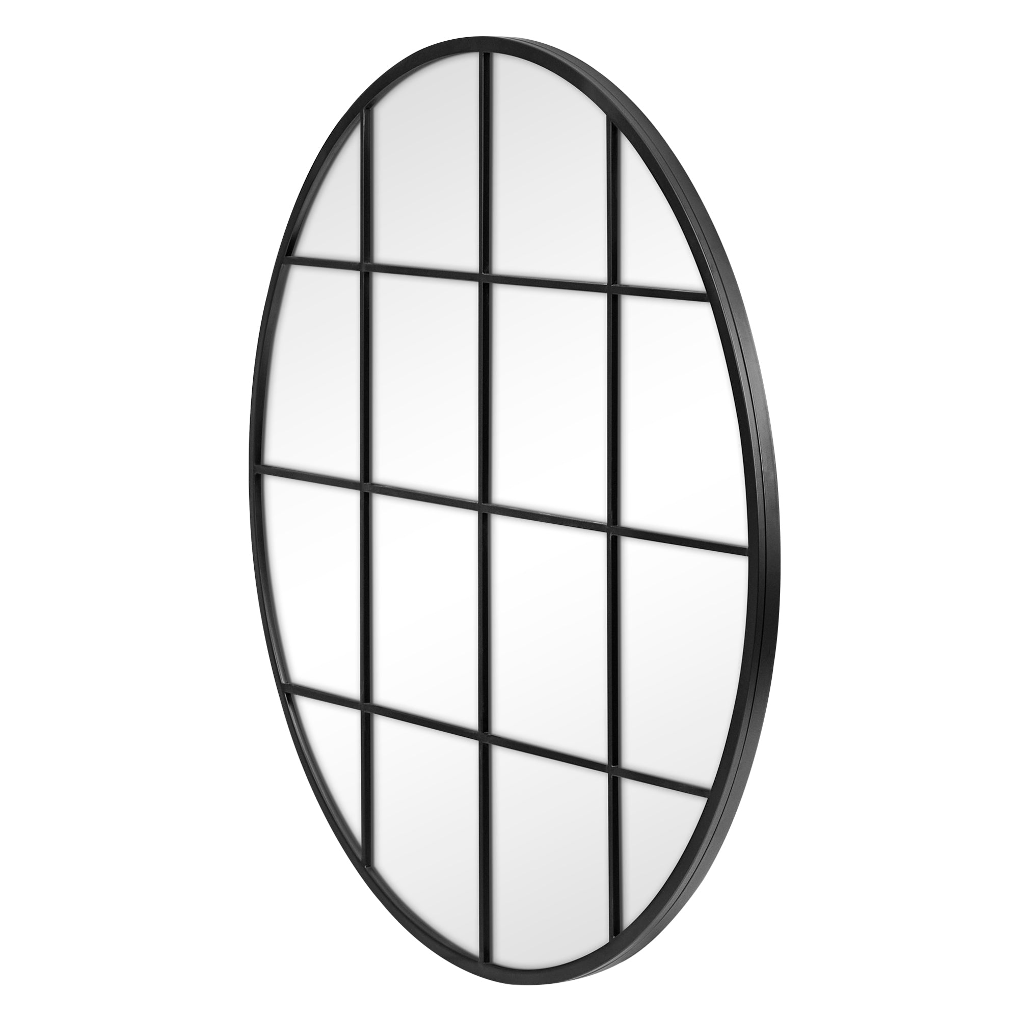 Sophia 112cm Round Mirror Black