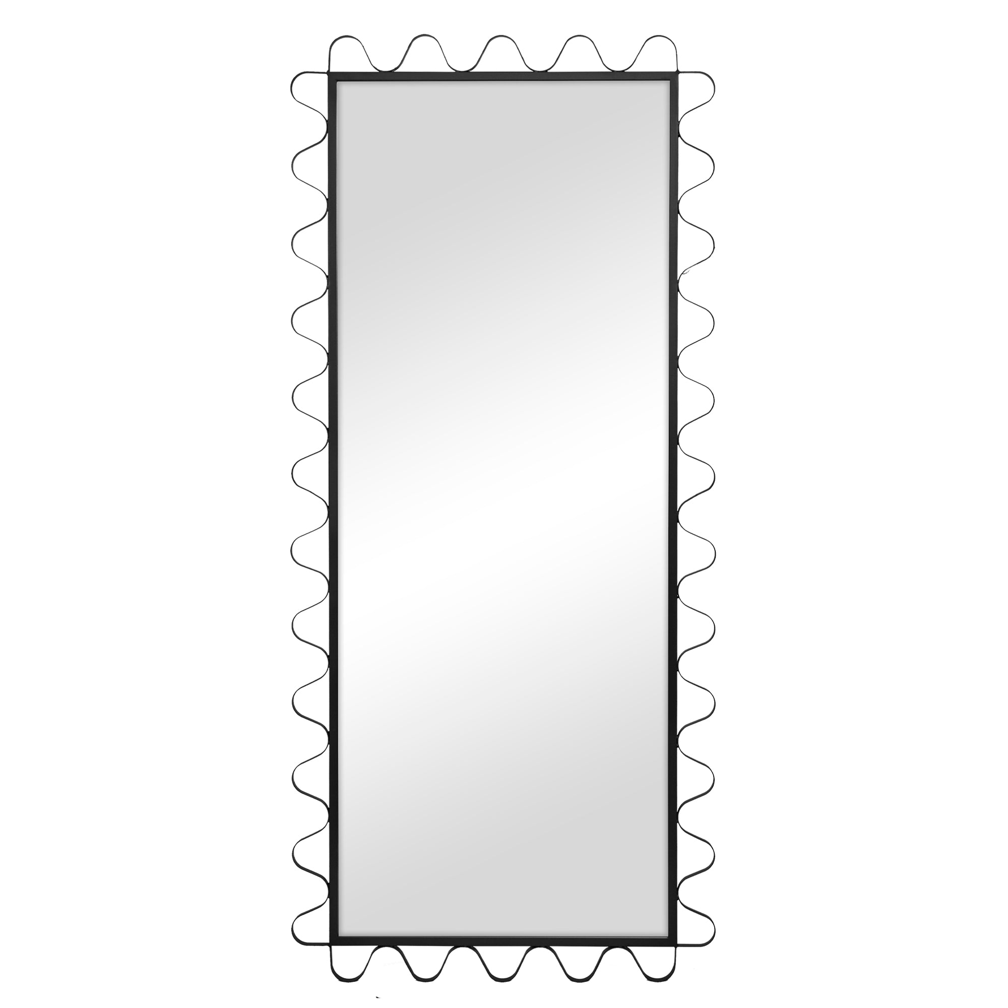 Aria Wavey 180cm Floor Length Mirror Black