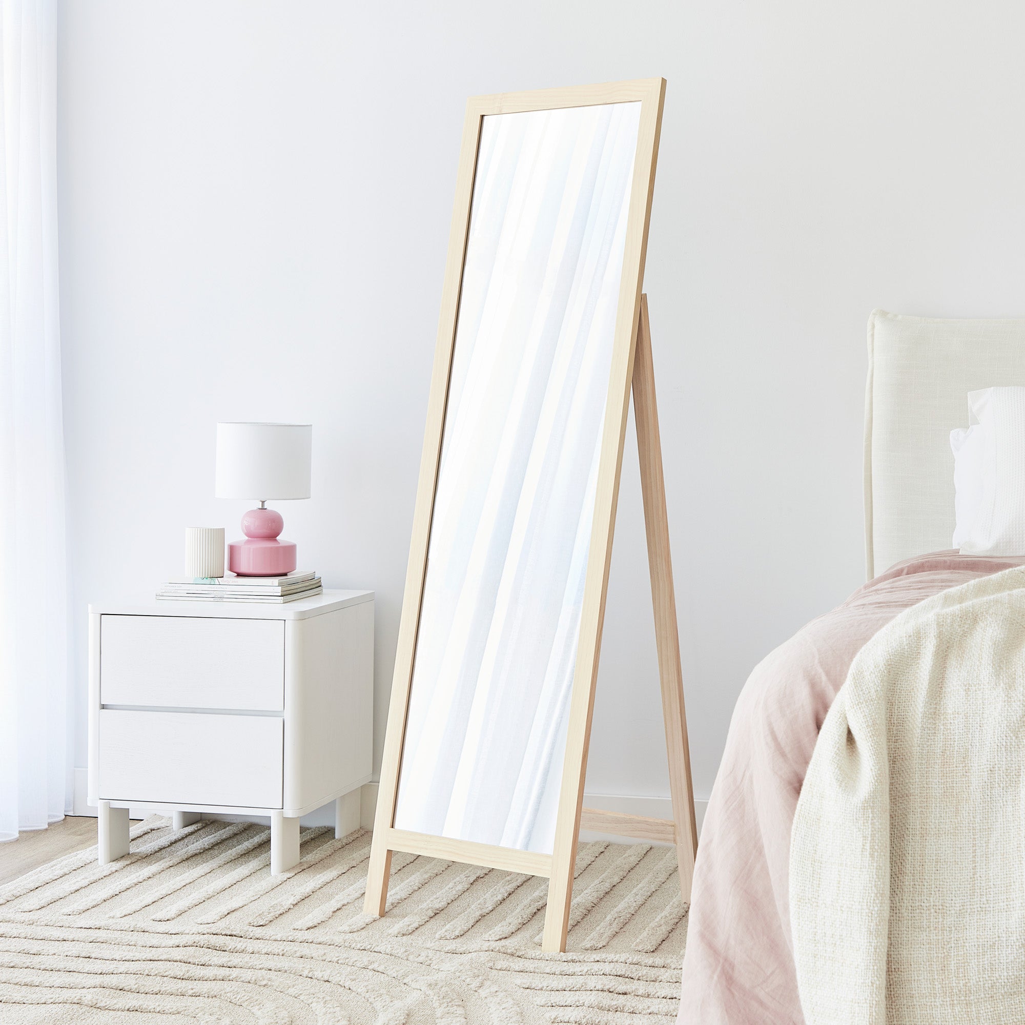 Harper 160cm Standing Mirror Wooden Rectangle in Natural