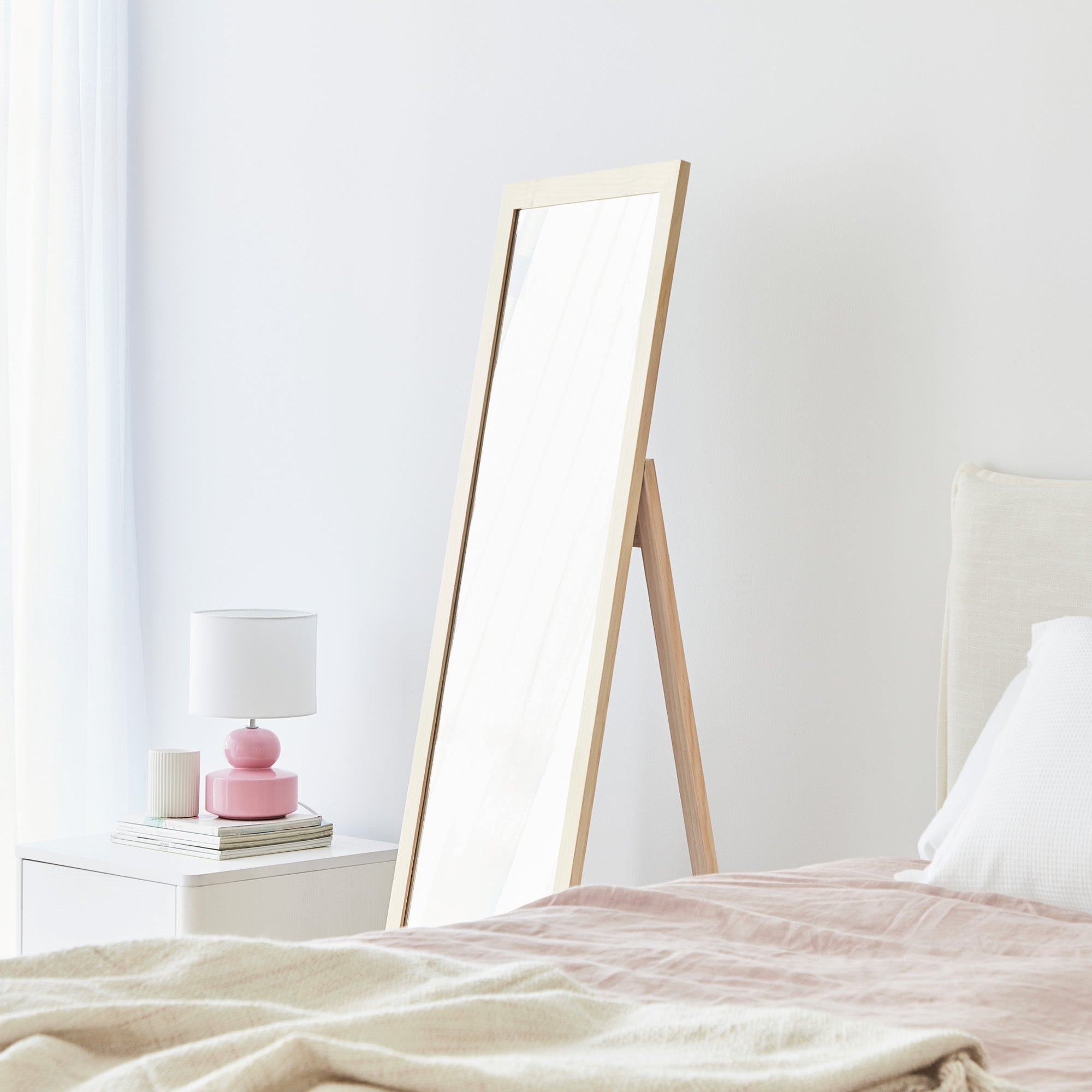 Harper 160cm Standing Mirror Wooden Rectangle in Natural