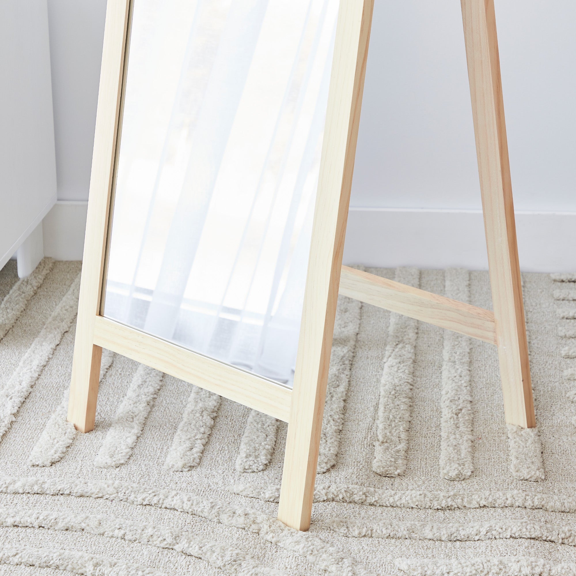 Harper 160cm Standing Mirror Wooden Rectangle in Natural