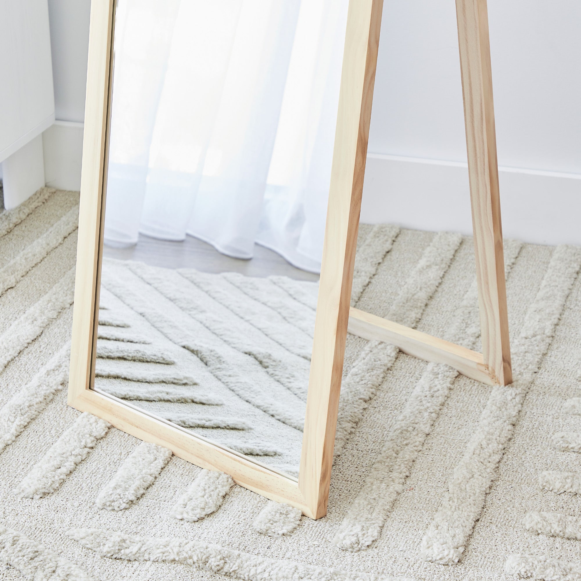 Harper 160cm Standing Mirror Wooden Arch in Natural