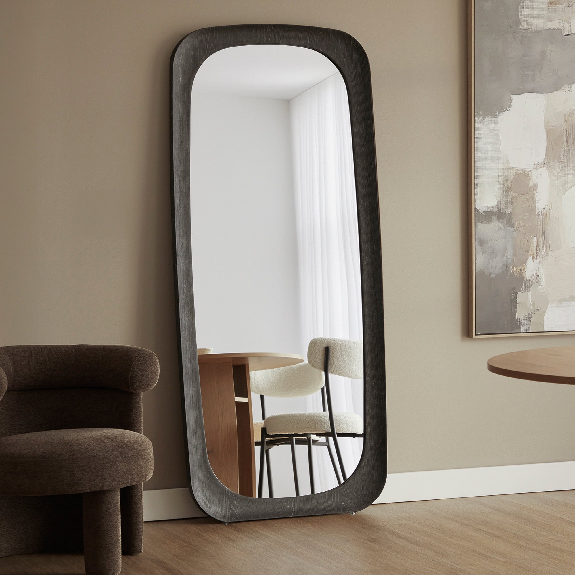 Rue 180cm Rectangle Mirror Black