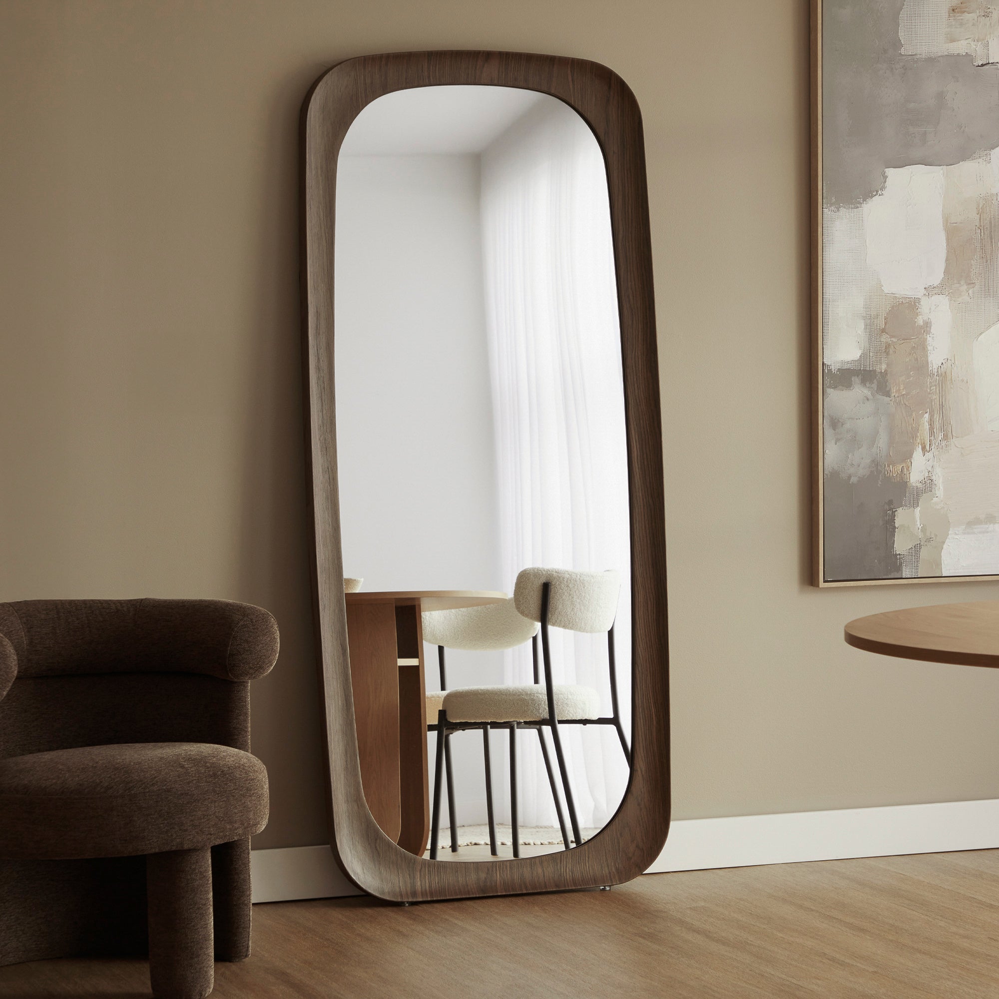 Rue 180cm Rectangle Mirror Walnut