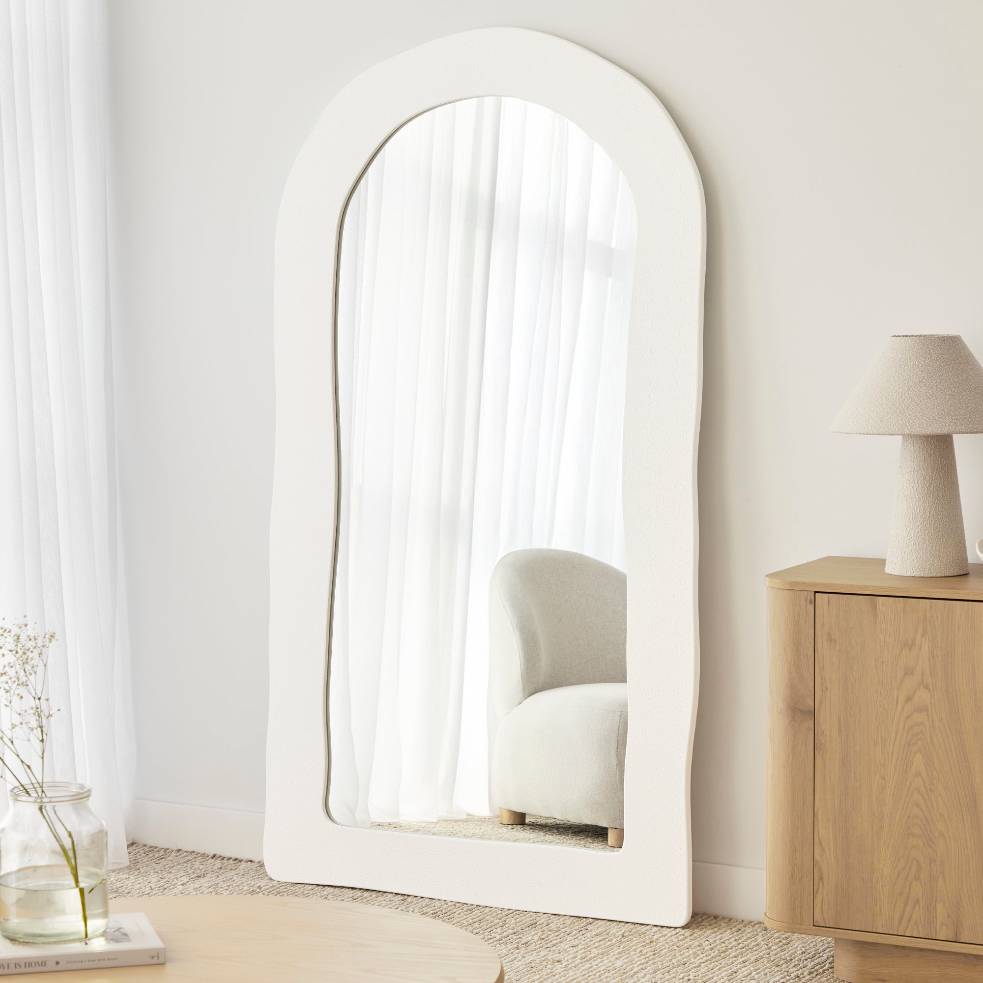 Alex 180cm Arch Mirror White