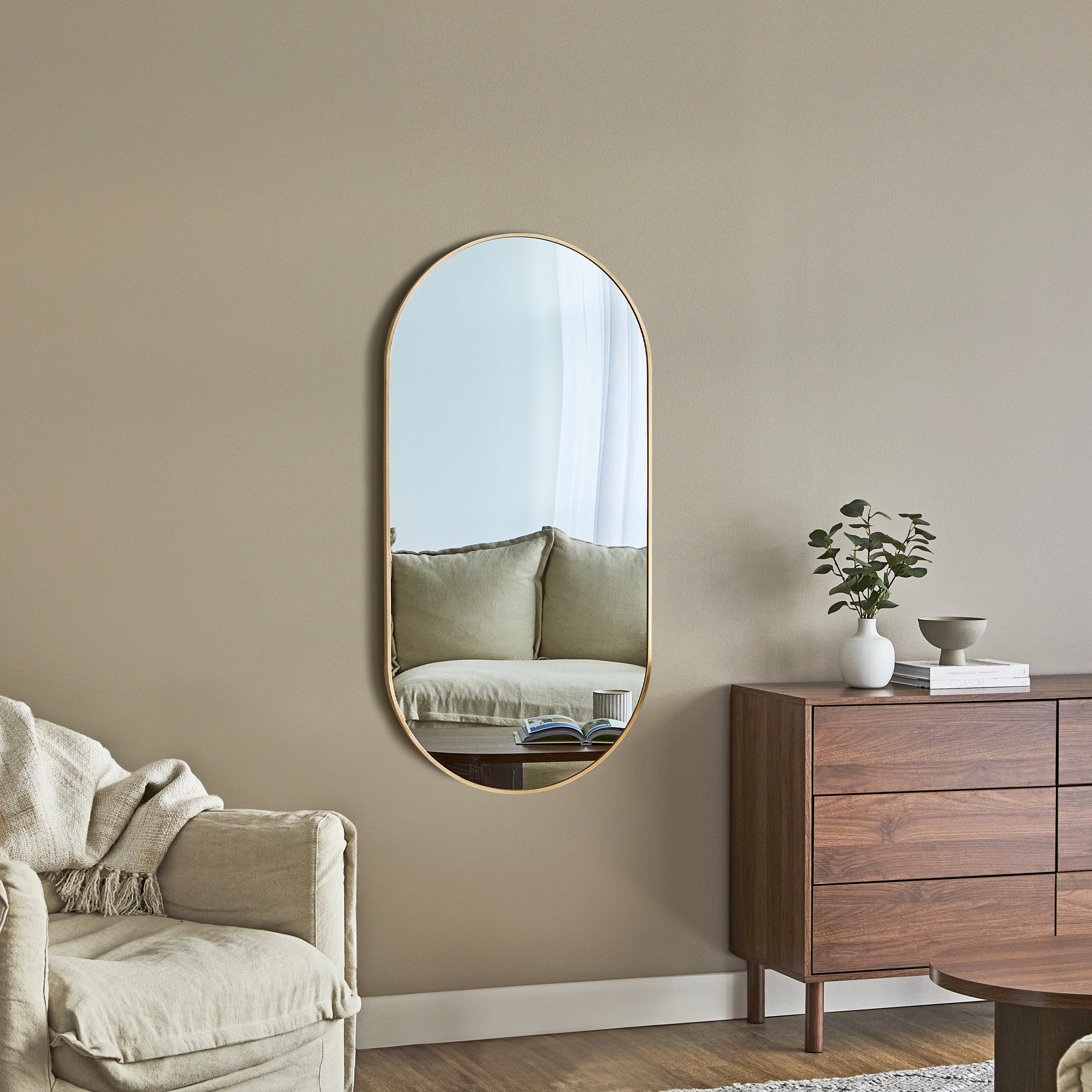 Zoe 120cm Oval Mirror Gold