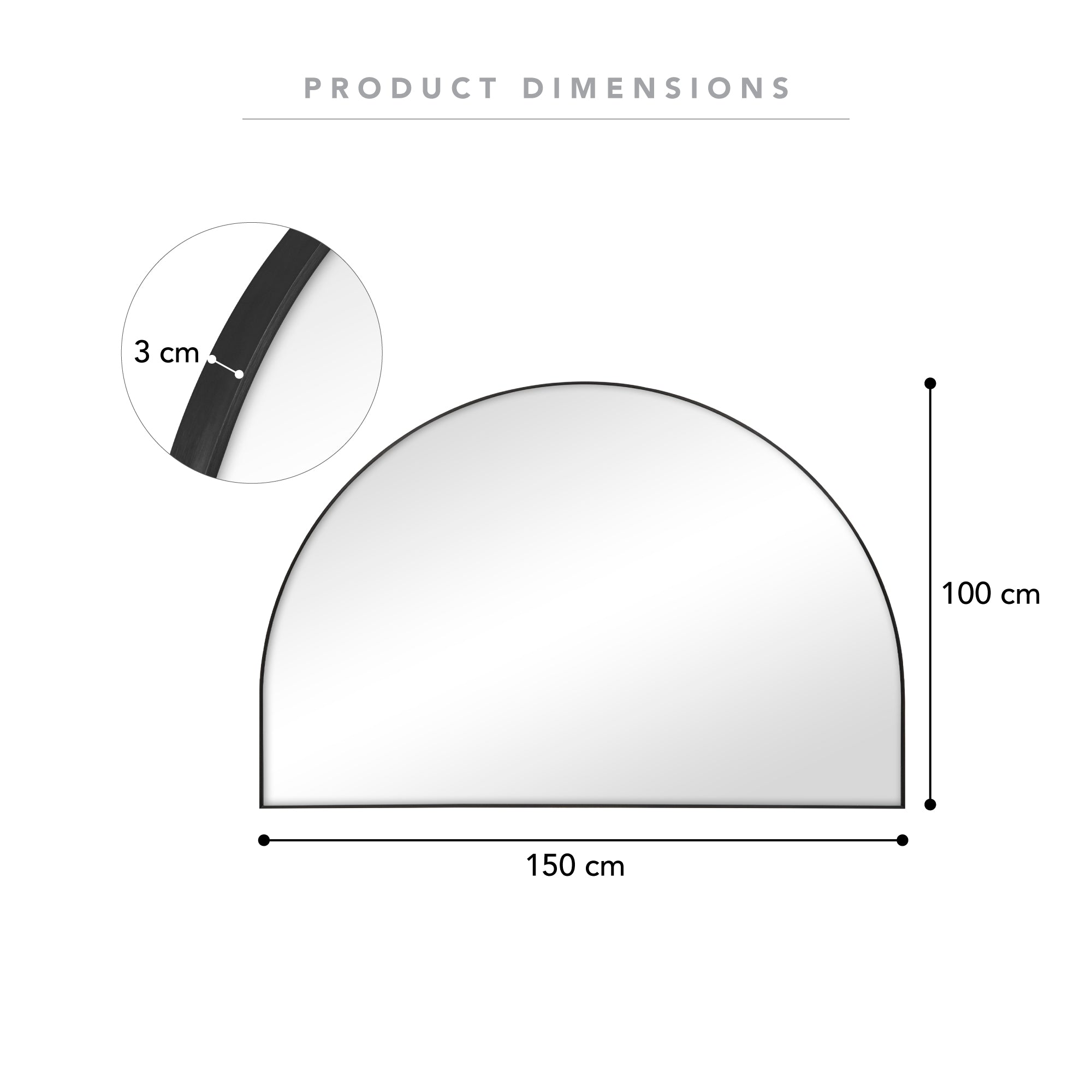 Zali XL 150cm Arched Mirror