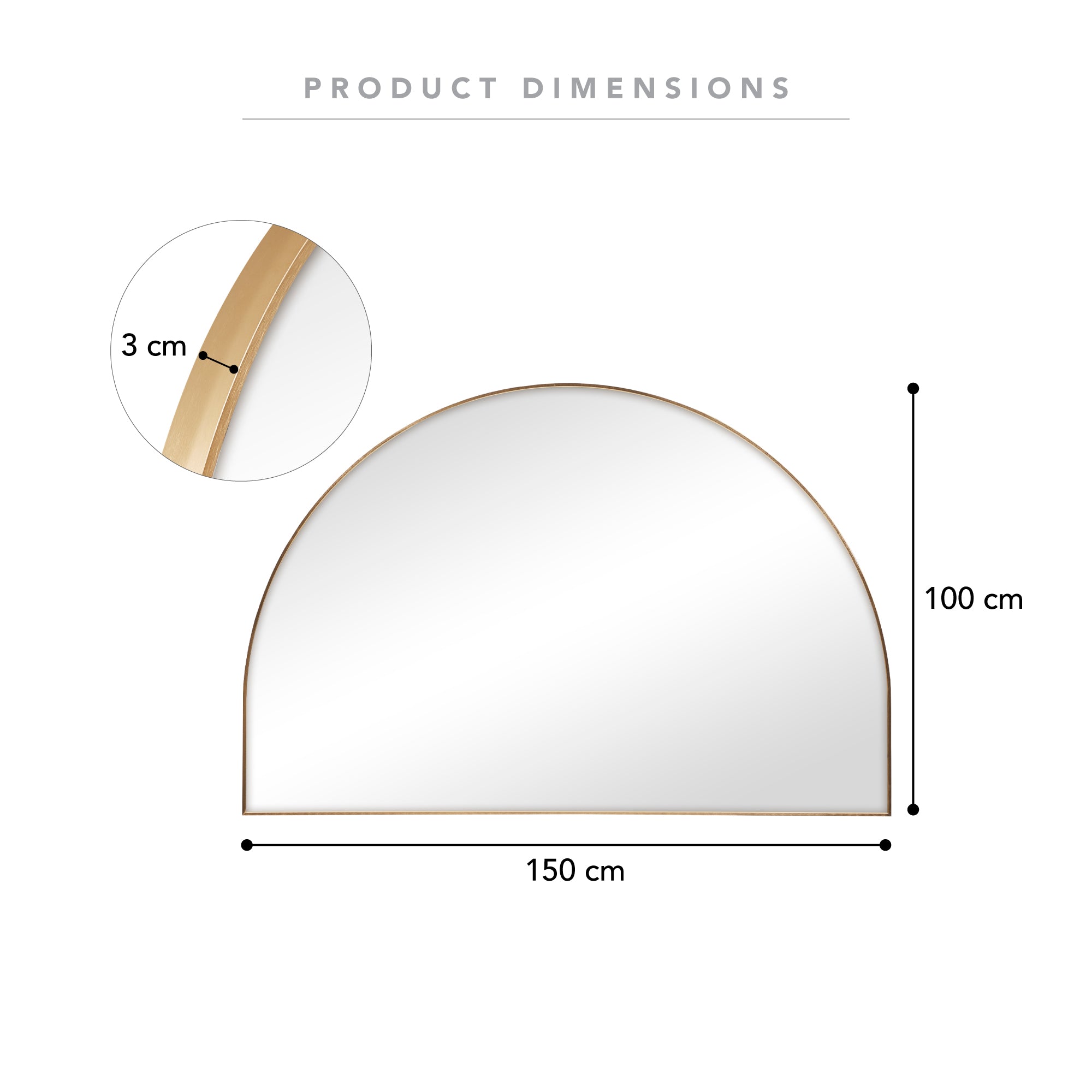 Zali XL 150cm Arched Mirror