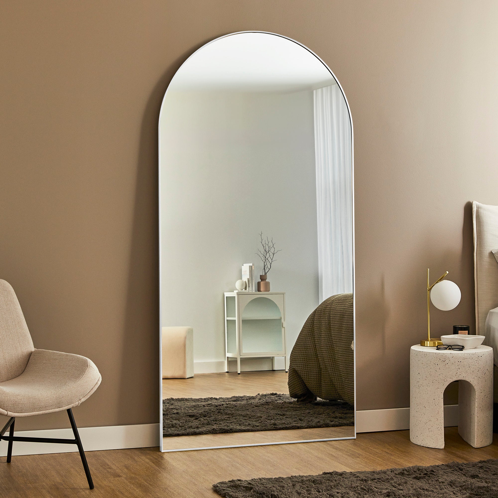 Cindy  XXL 200cm Arch Mirror White