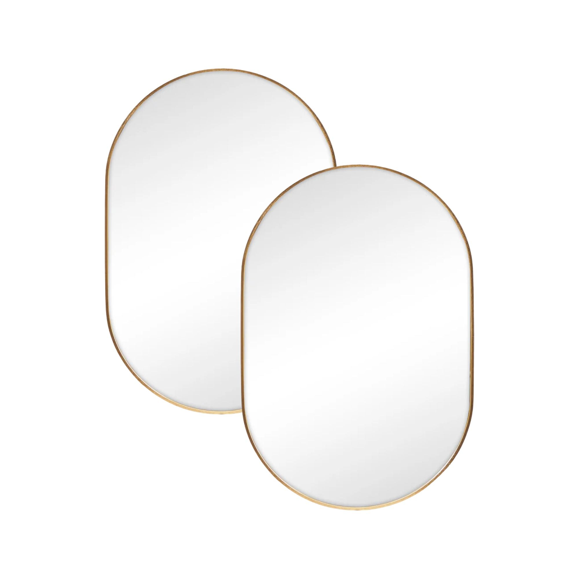 Zoe 90cm Oval Mirror Gold (Set of 2)