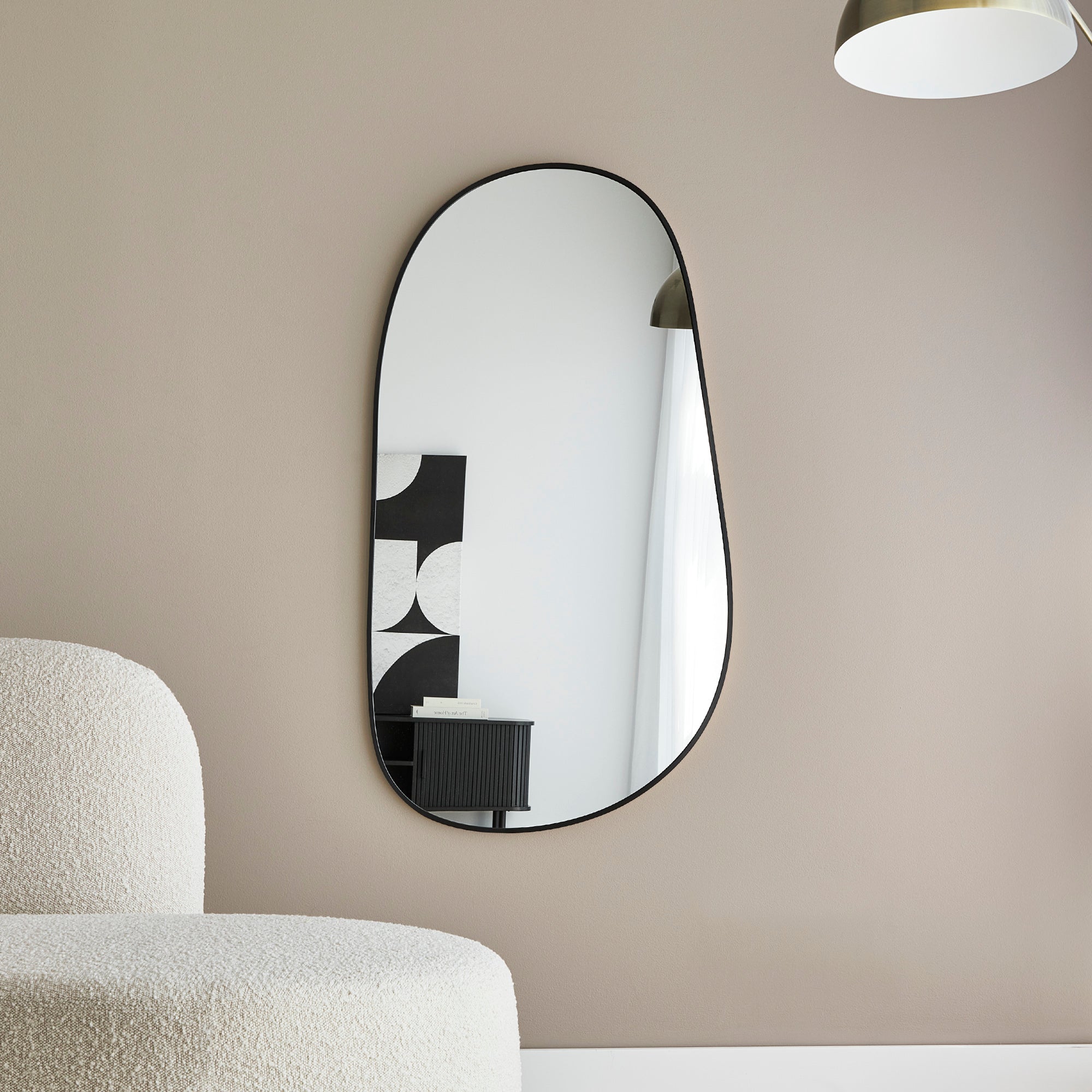 Sage 110cm Organic Mirror Black