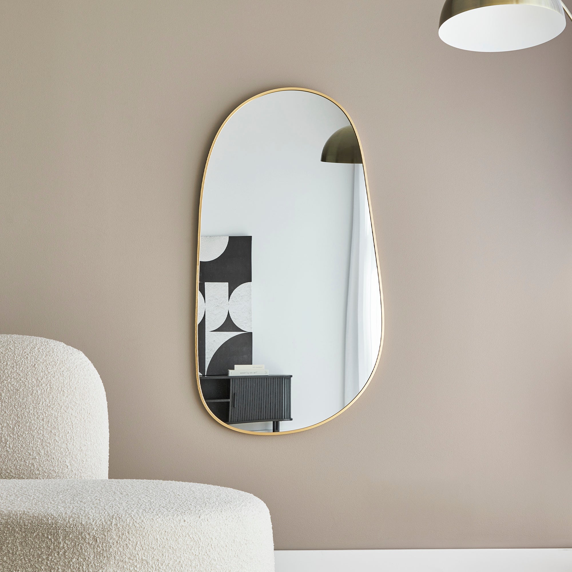 Sage 110cm Organic Mirror Gold