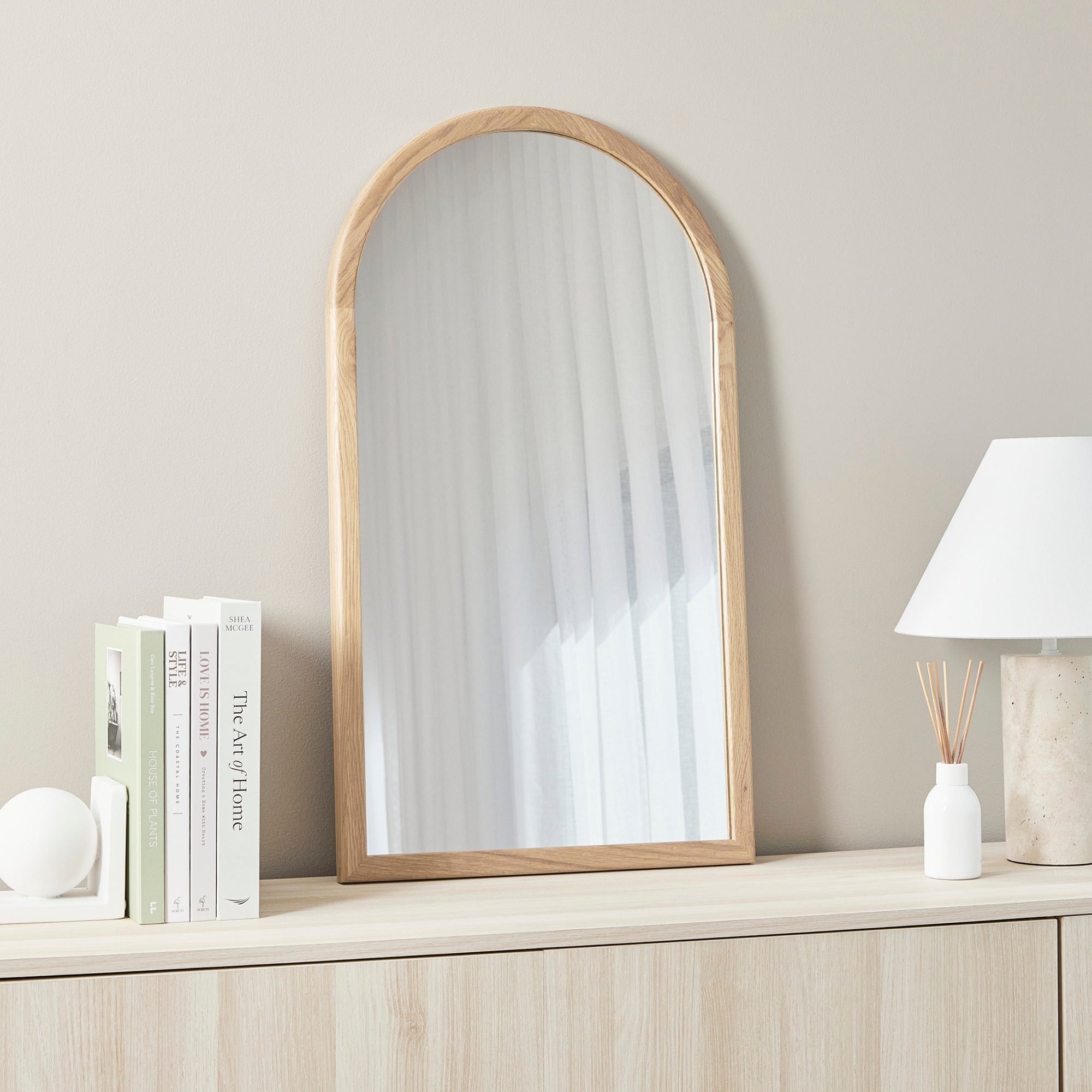 Oakleigh 80cm Solid Oak Arch Mirror Natural