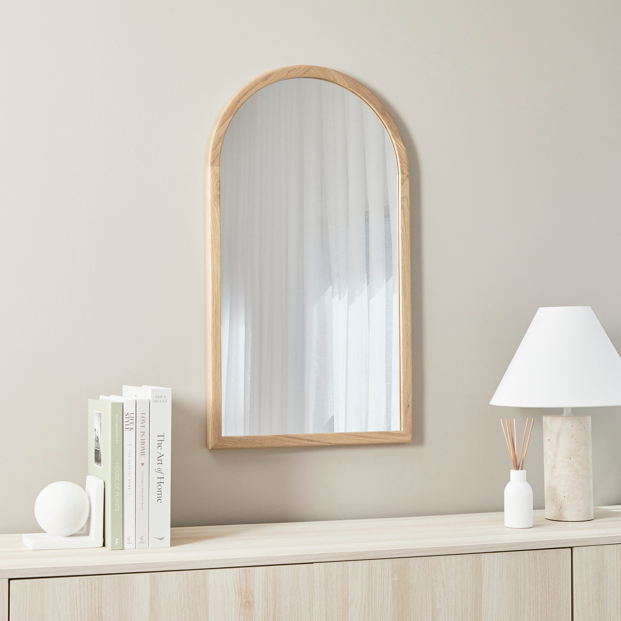 Oakleigh 80cm Solid Oak Arch Mirror Natural