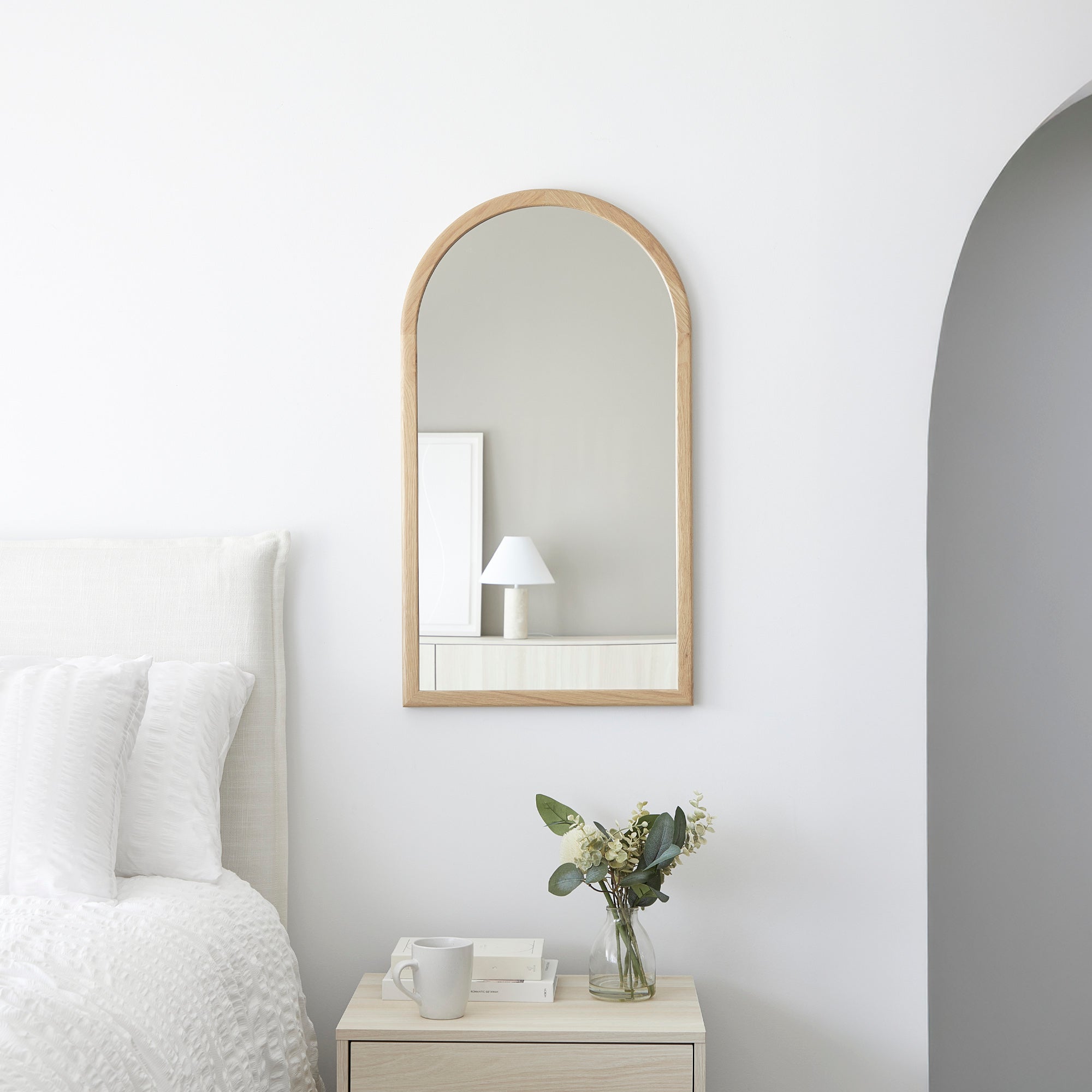 Oakleigh 80cm Solid Oak Arch Mirror Natural