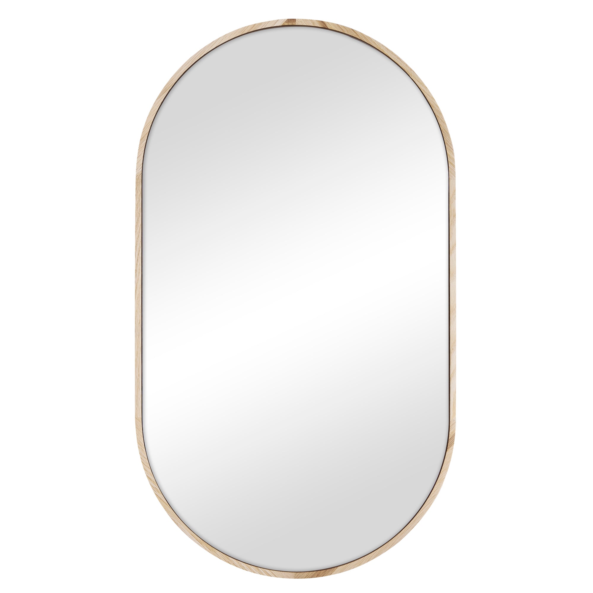 Oakleigh 70cm Oval Solid Oak Mirror Natural