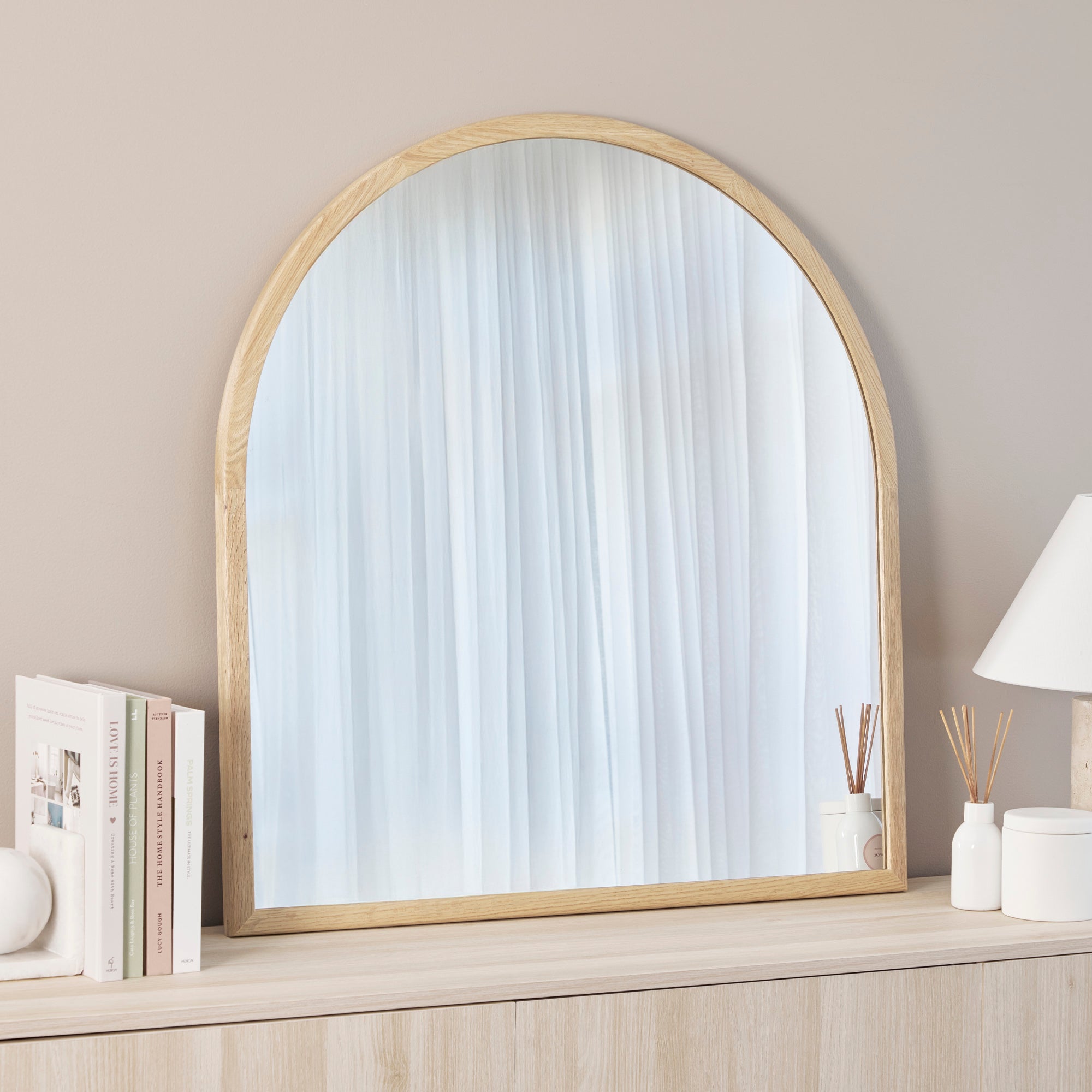 Oakleigh 85cm Arch Solid Oak Mirror Natural