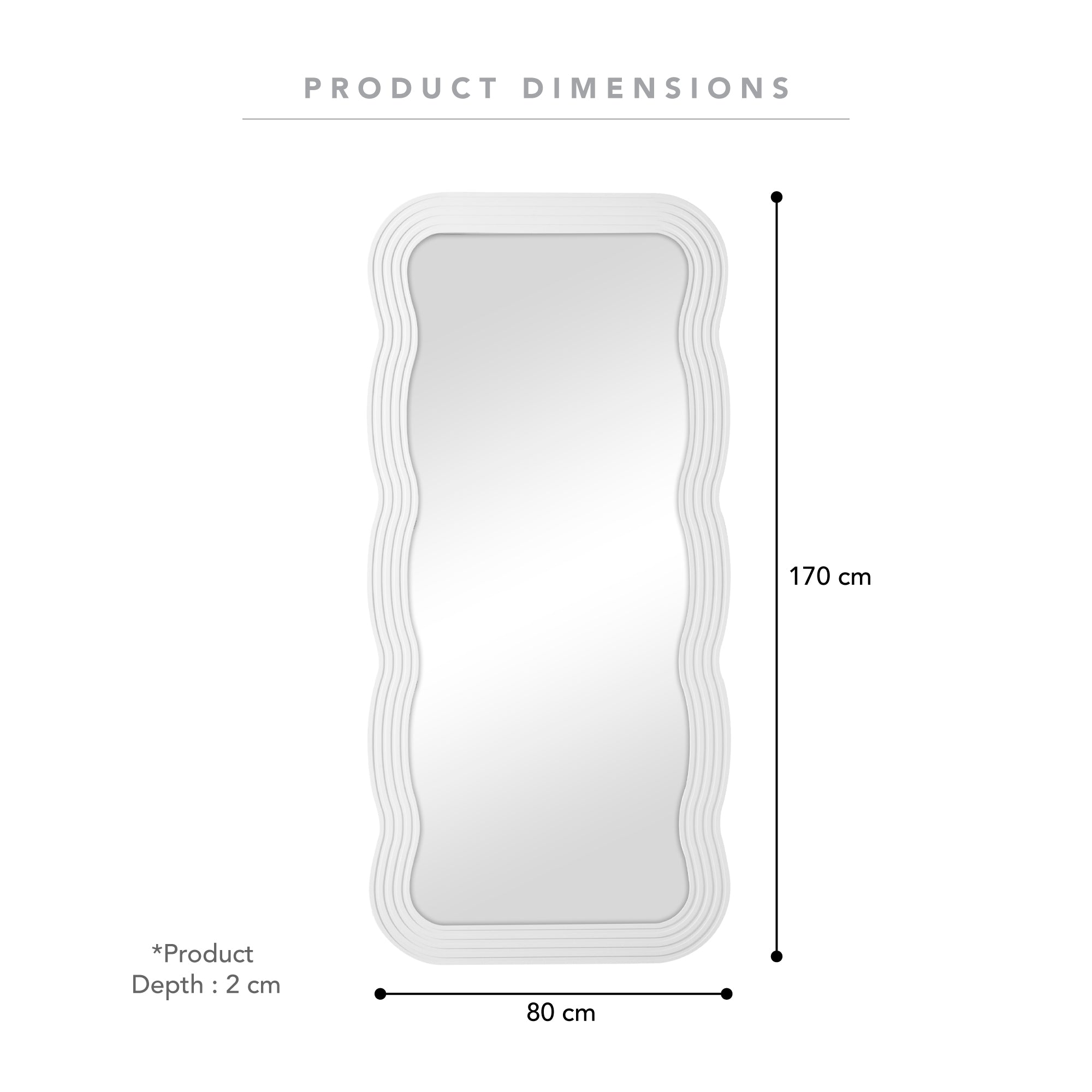 Jesse 170cm Squiggle Mirror White