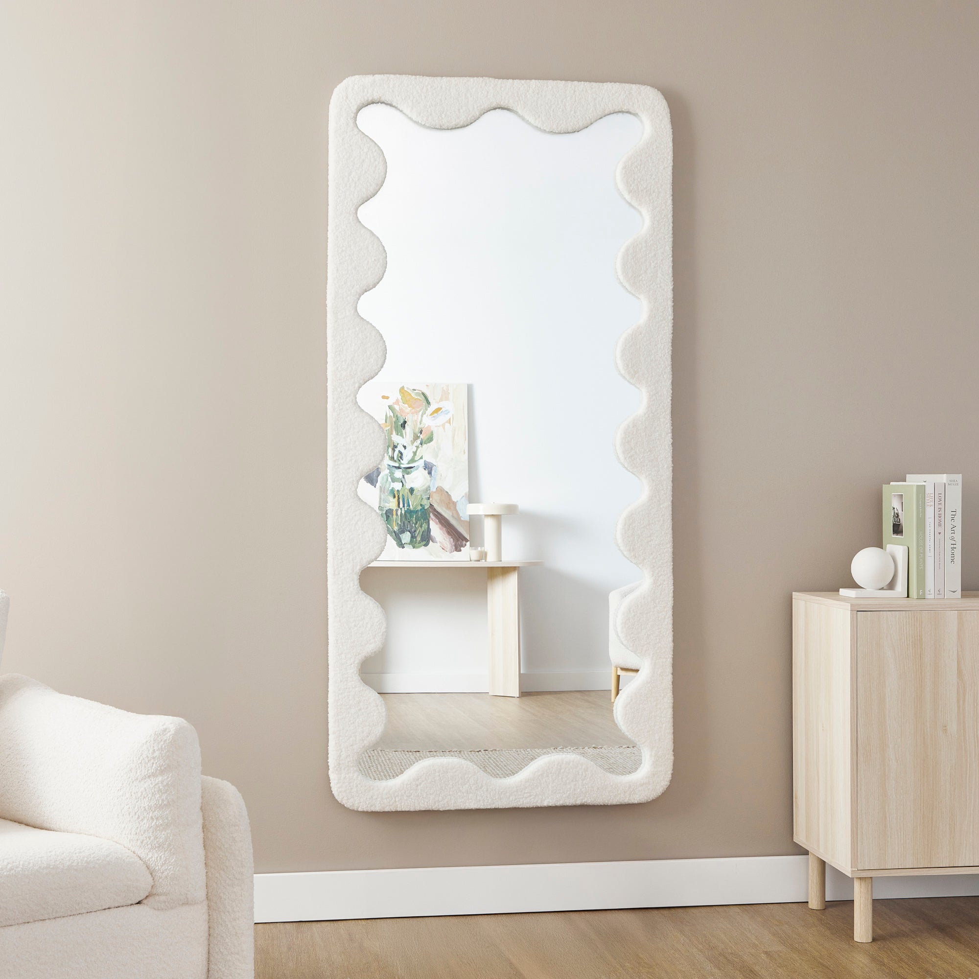 Jacky 170cm Squiggle Mirror White