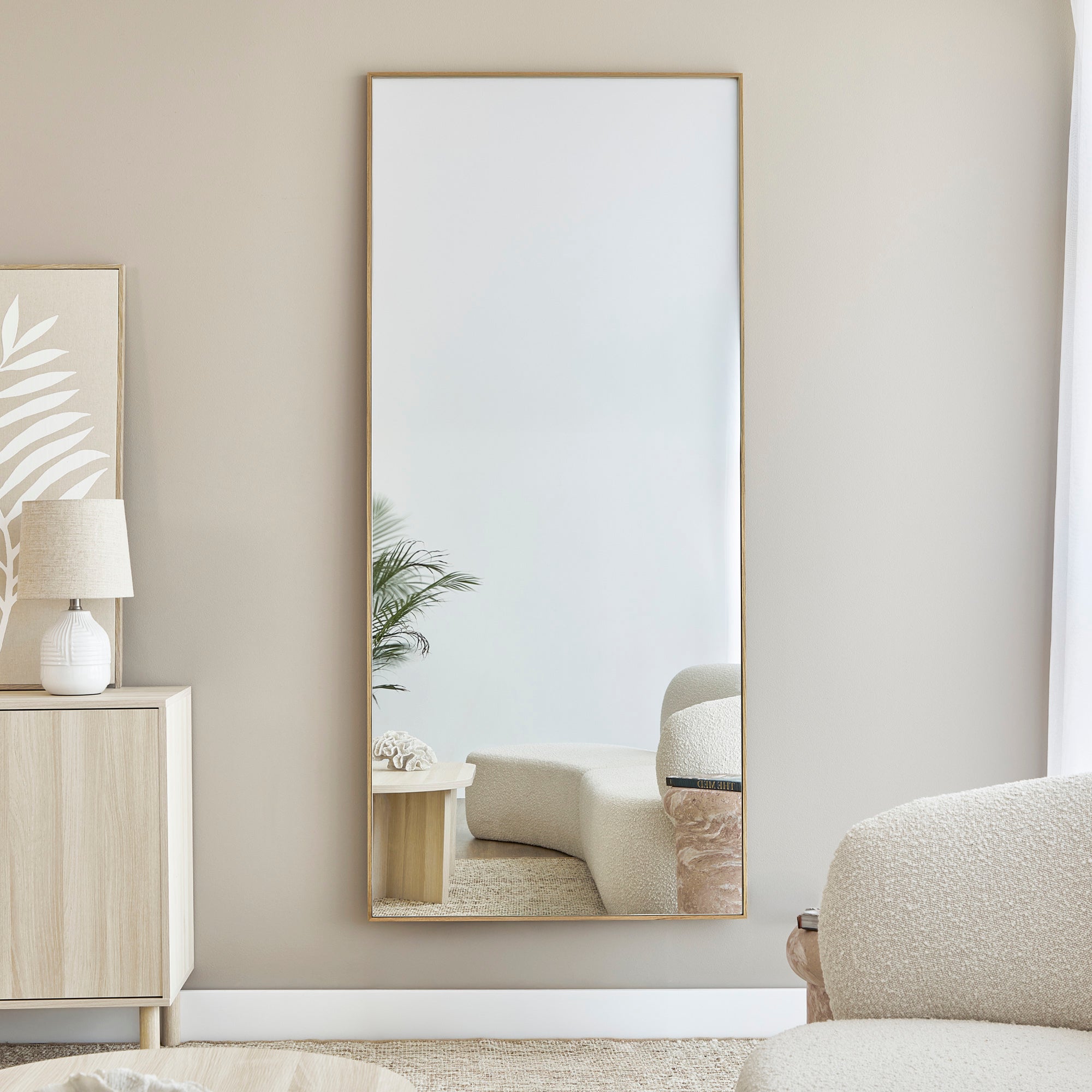 Oakleigh 180cm Rectangle Solid Oak Mirror Natural