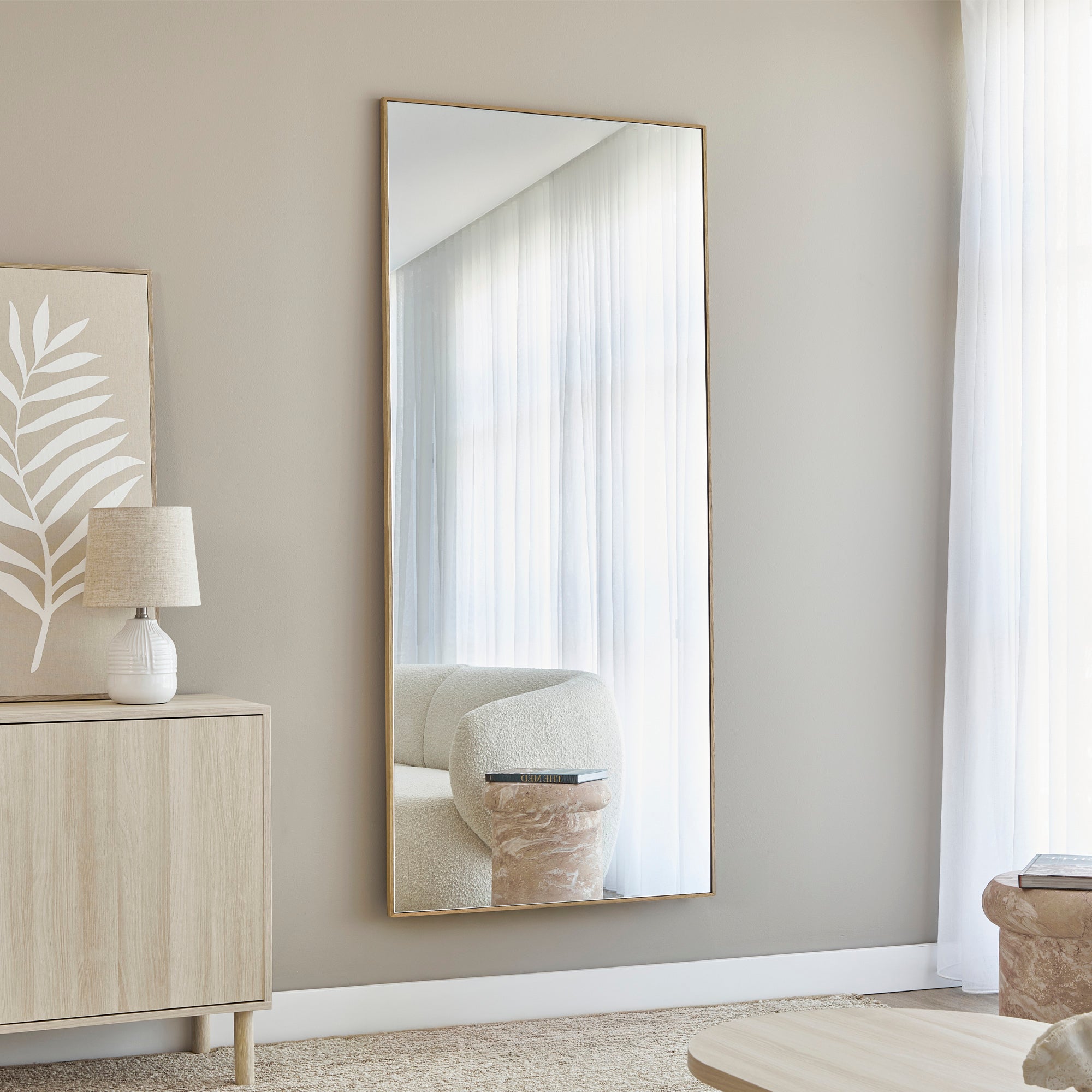 Oakleigh 180cm Rectangle Solid Oak Mirror Natural