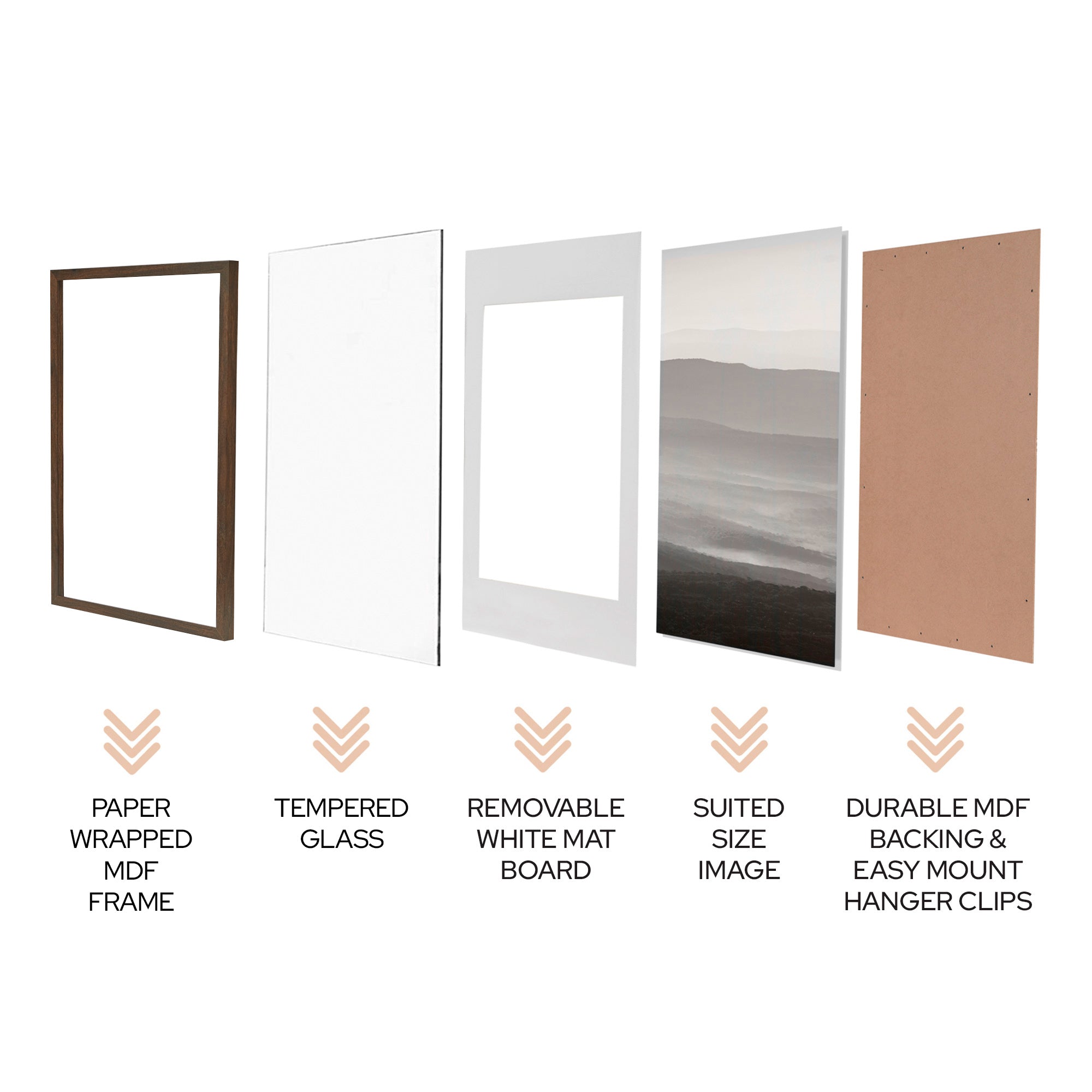 Set Of 2 40x40cm Mat to 30x30cm Premium Paradise Wooden Photo Frame