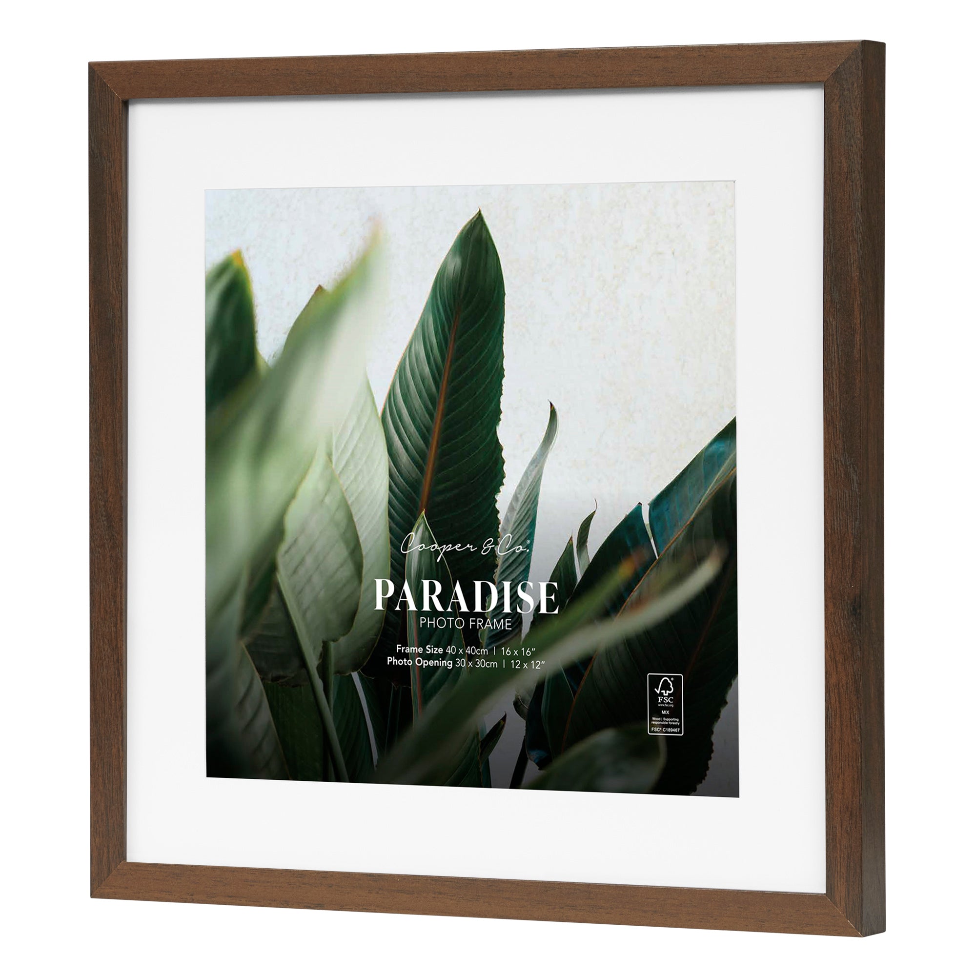 Set Of 2 40x40cm Mat to 30x30cm Premium Paradise Wooden Photo Frame