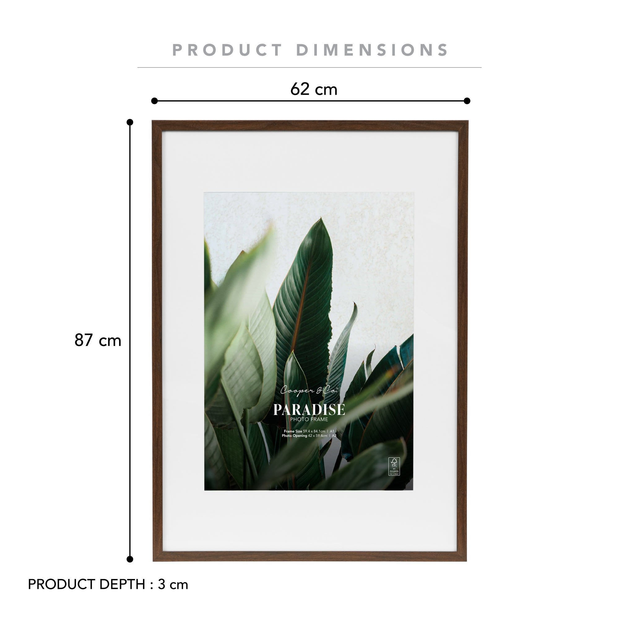 A1 Mat to A2 Premium Paradise Wooden Photo Frame