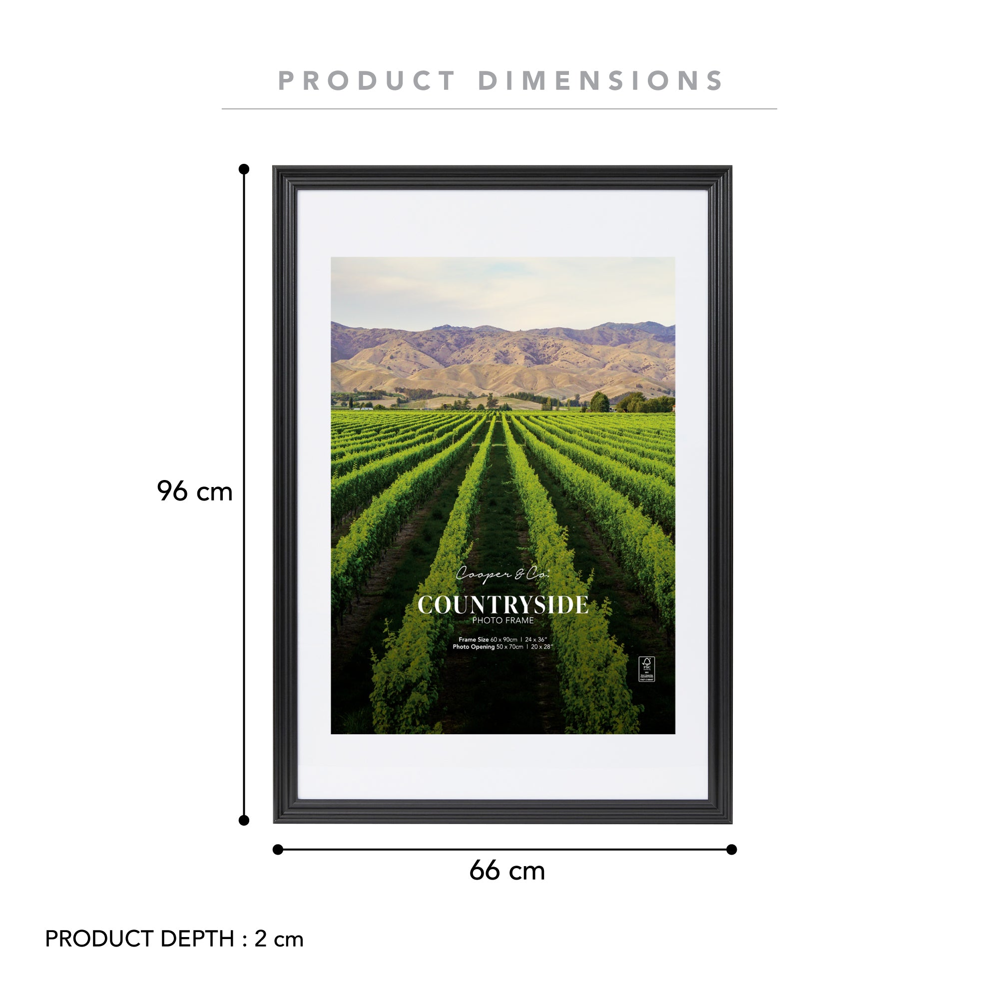 60x90 Mat to 50x70 Countryside Photo Frame