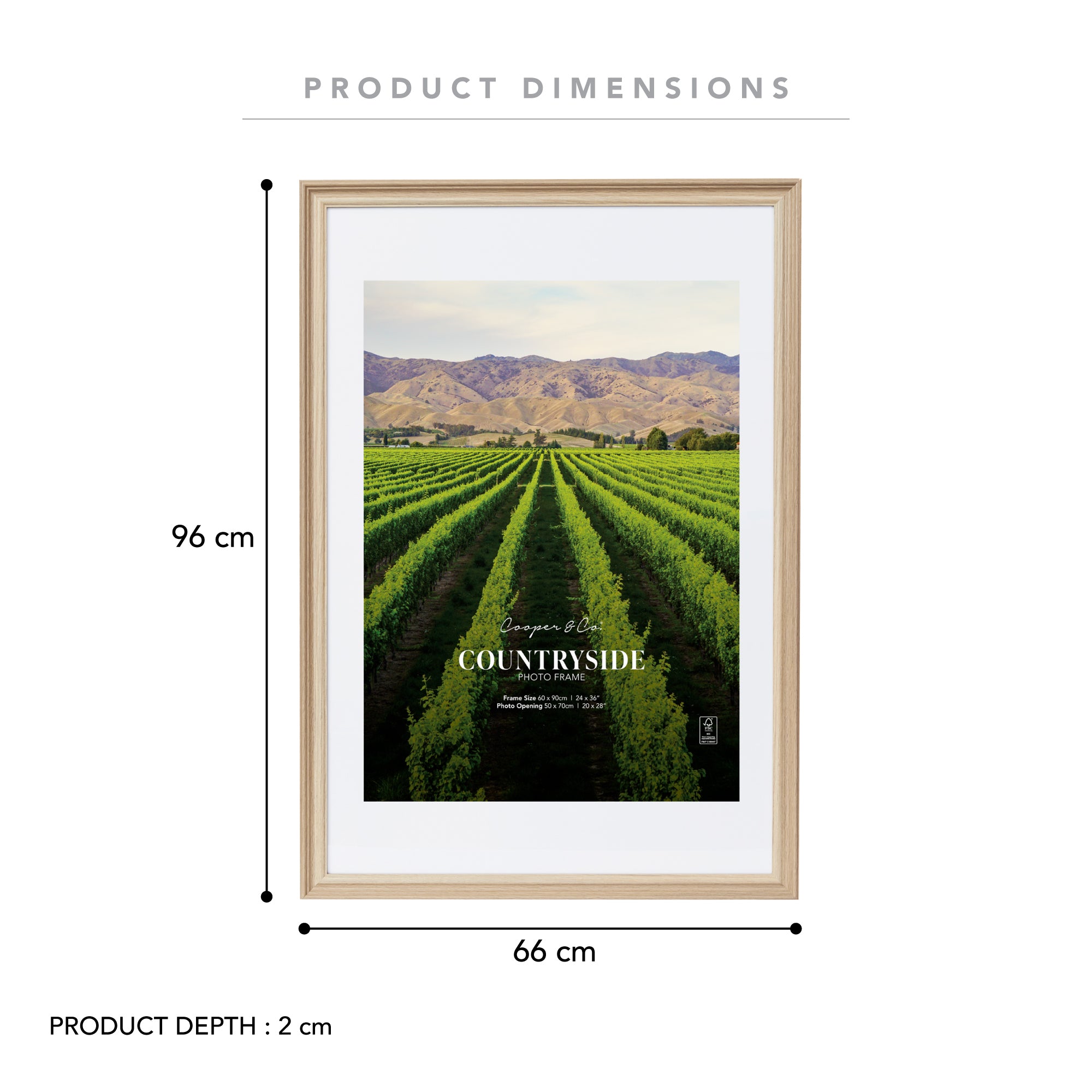 60x90 Mat to 50x70 Countryside Photo Frame