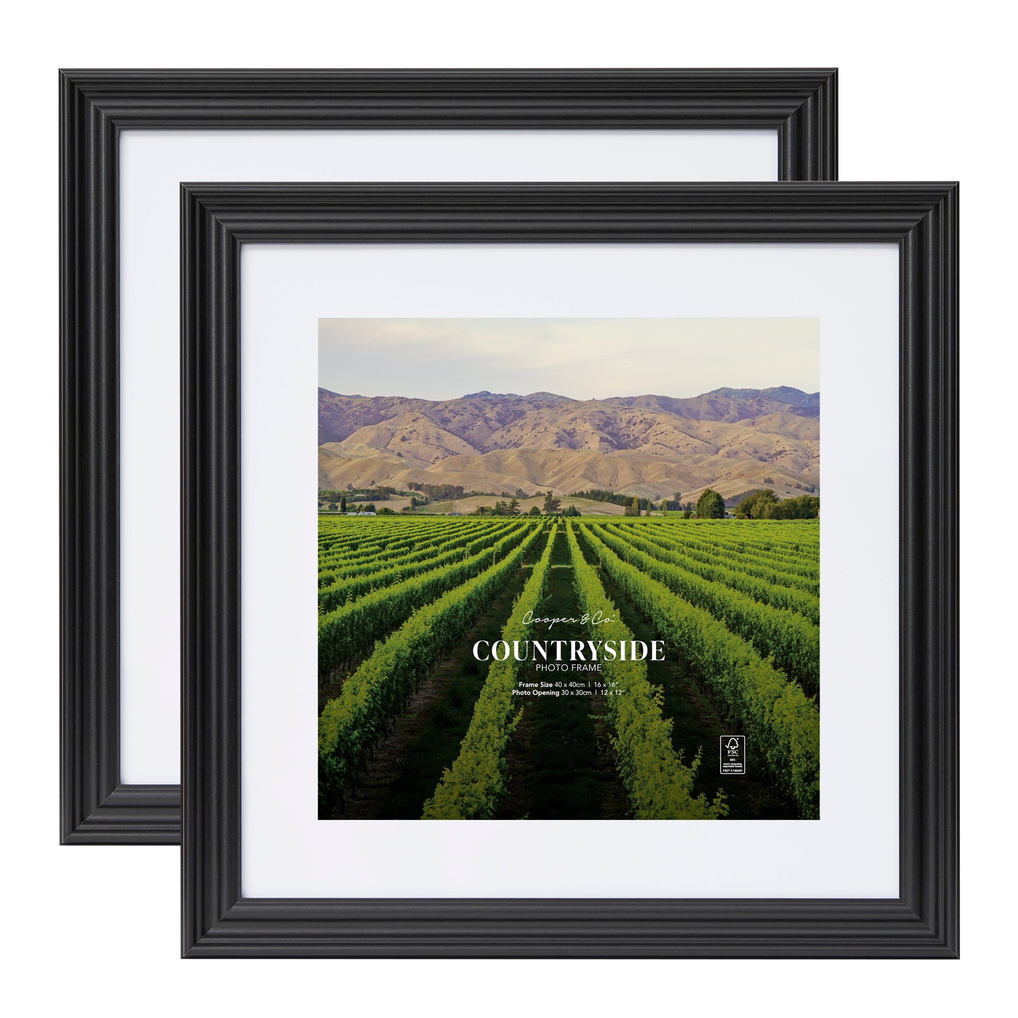 Set of 2 40x40cm Mat to 30x30cm Countryside Photo Frame