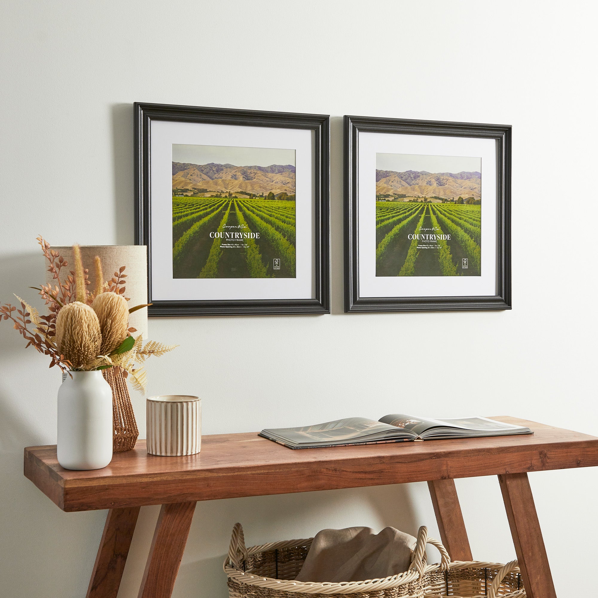 Set of 2 40x40cm Mat to 30x30cm Countryside Photo Frame