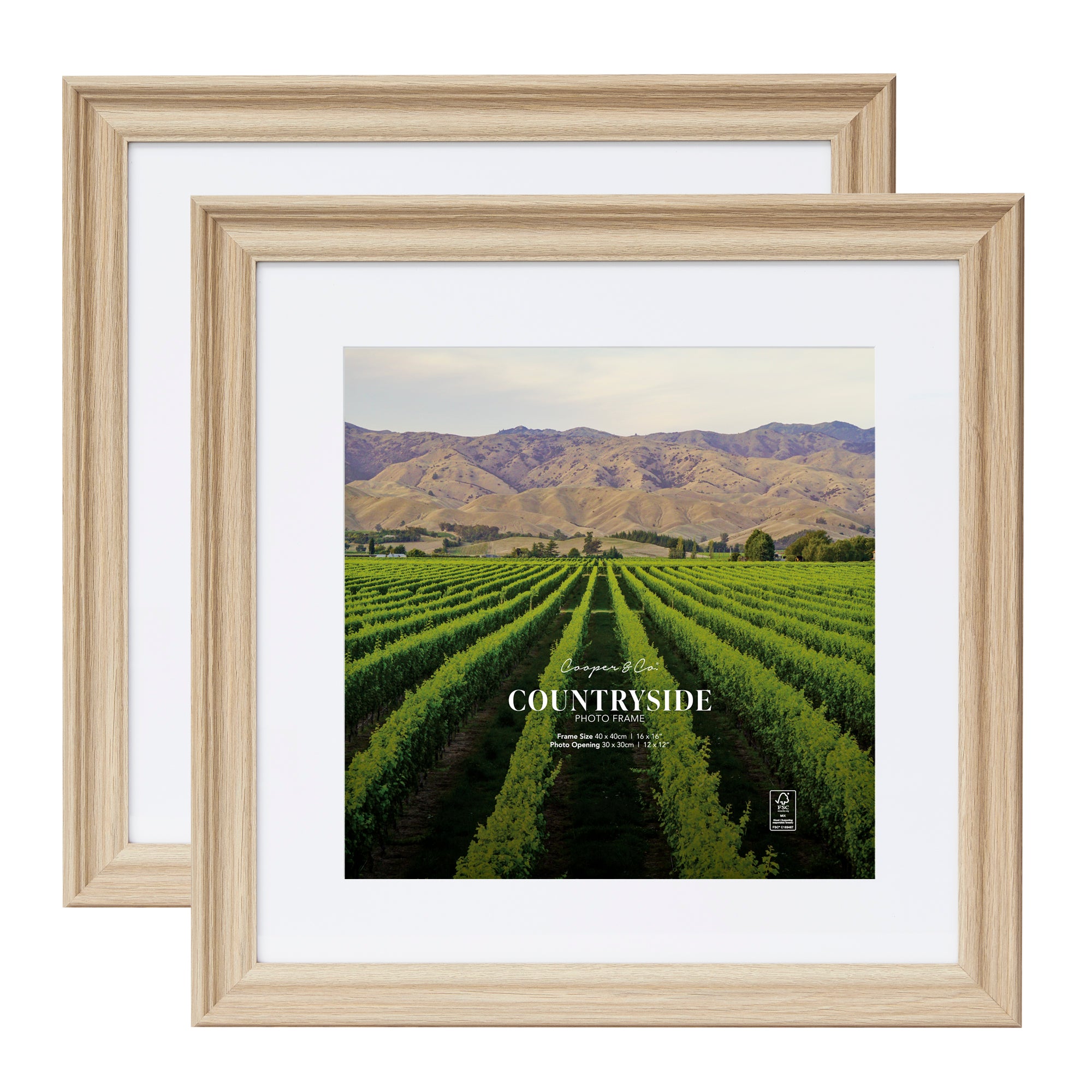 Set of 2 40x40cm Mat to 30x30cm Countryside Photo Frame